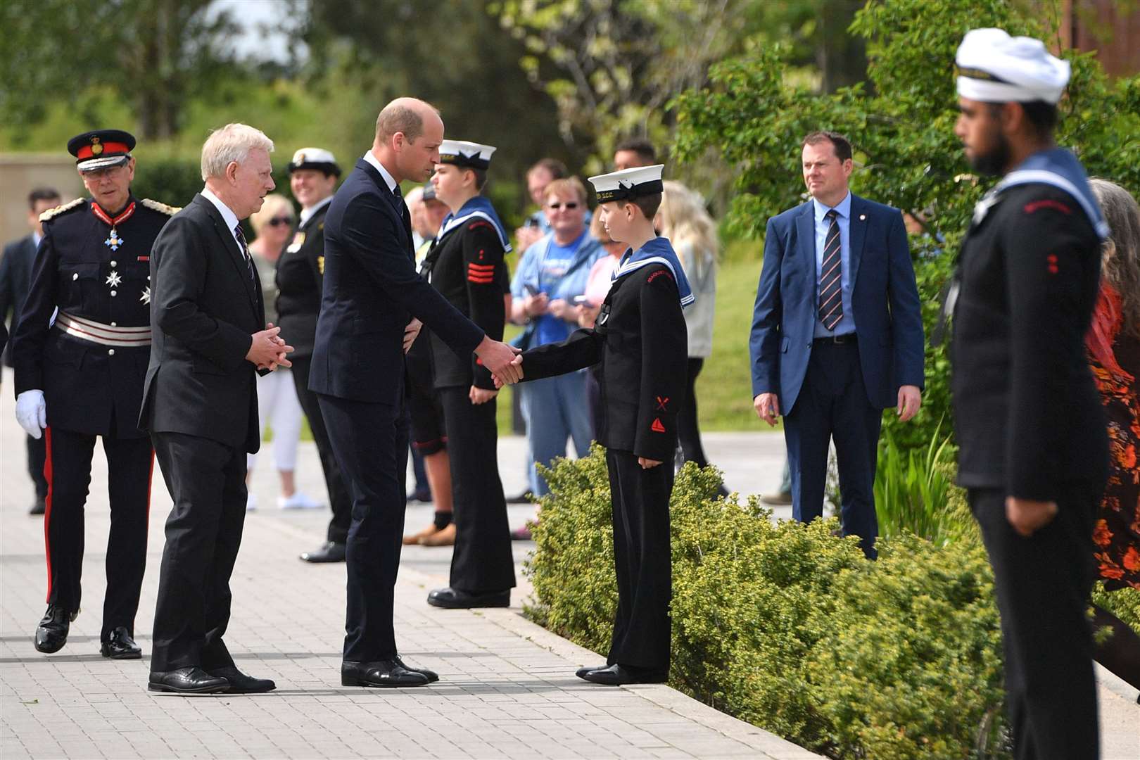 The Duke of Cambridge speaks with sea cadets (Anthony Devlin/PA)