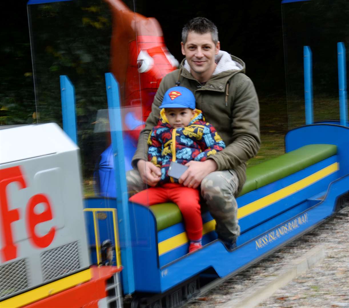 The mini railway at Whin Park has had a record year of income which now all goes to Highland Hospice..Little Darios and dad Ioraamescu Marian..Picture: Gary Anthony..