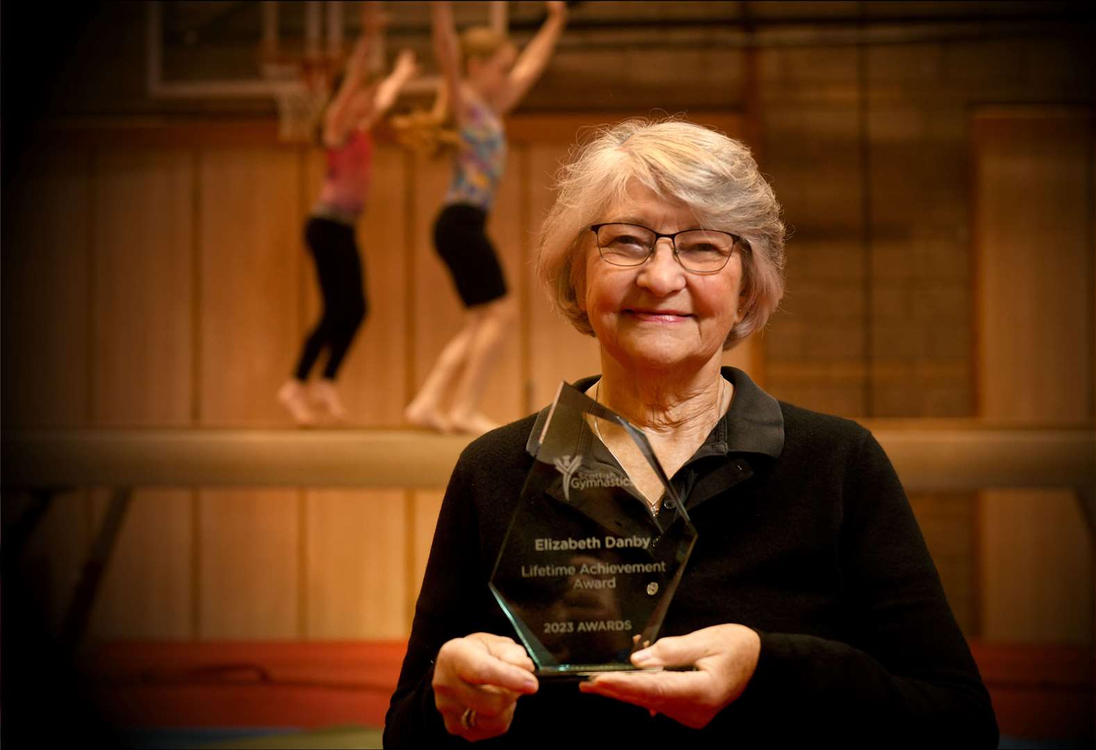 Liz Danby received the Gymnastics Lifetime Achievement Award. Picture: James Mackenzie.