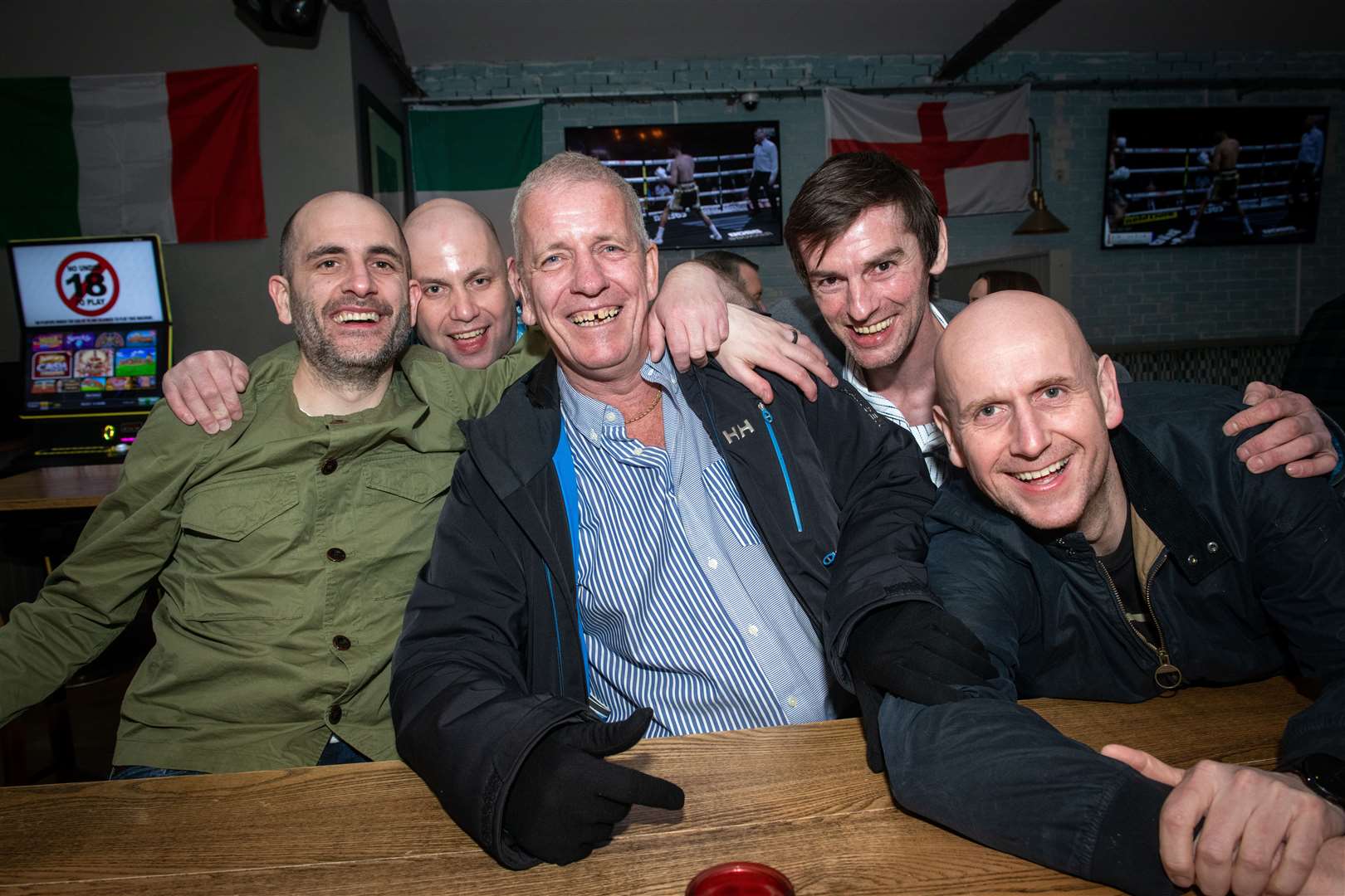 City Seen 19022022..Kevin Ritchie (second right) on his stag night...Picture: Callum Mackay..