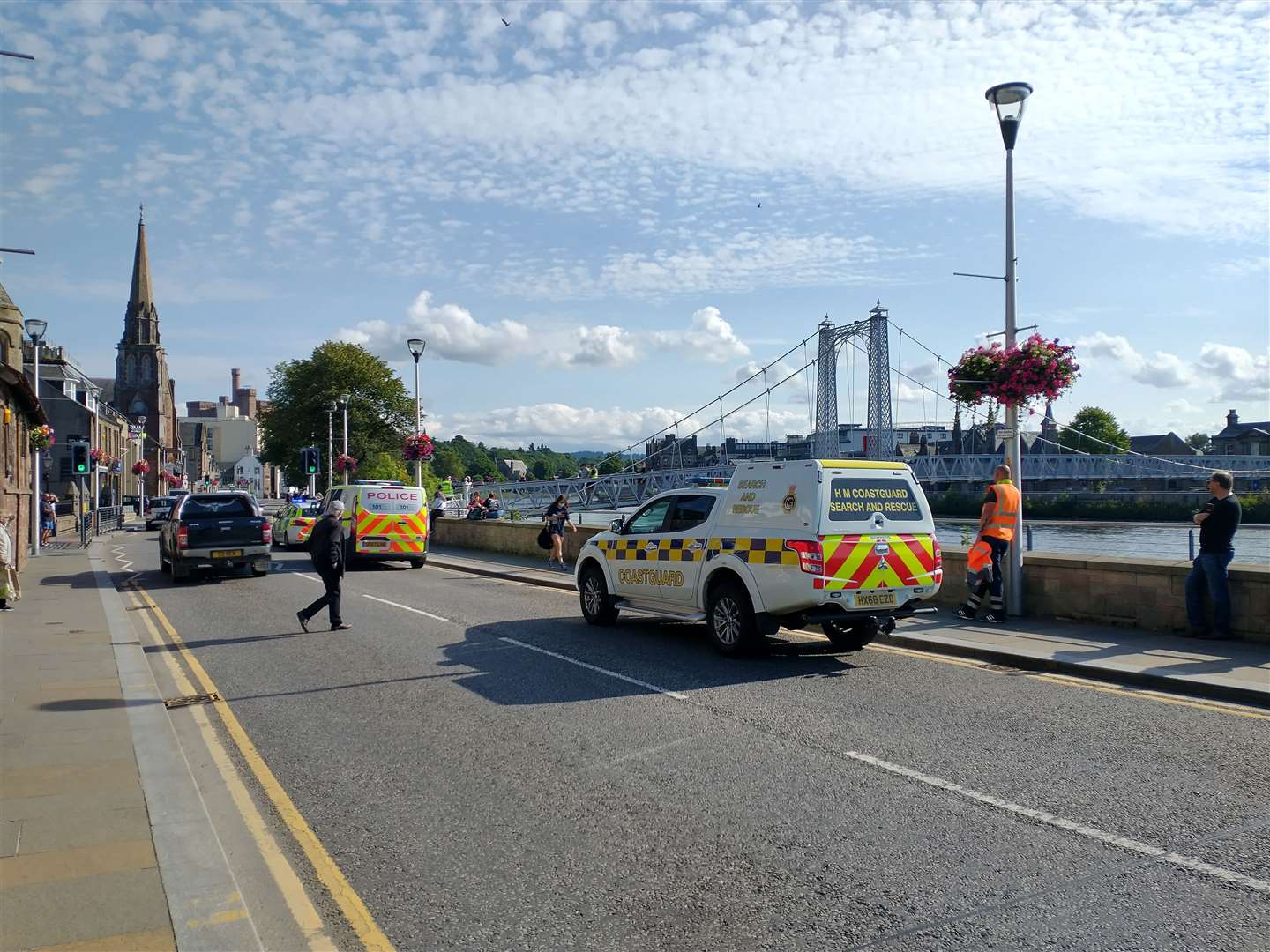 The incident at Greig Street Bridge in Inverness.