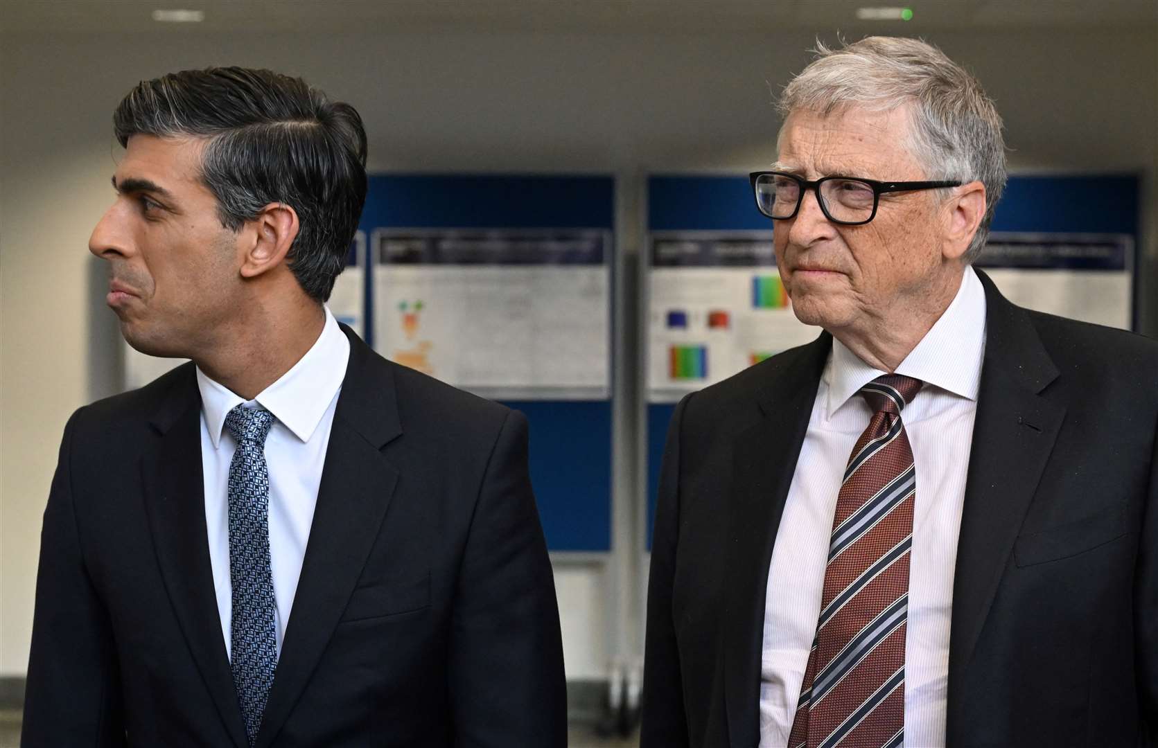 Prime Minister Rishi Sunak and billionaire philanthropist Bill Gates during a meeting at Imperial College London (Justin Tallis/PA)