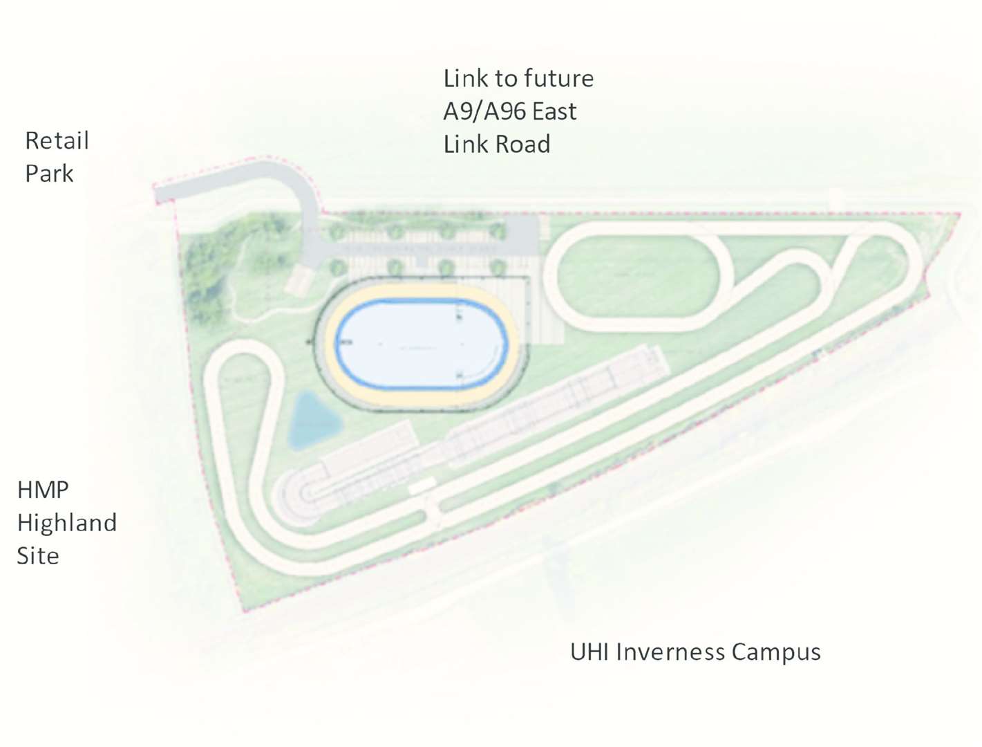 The velodrome was planned to be near Inverness Campus.