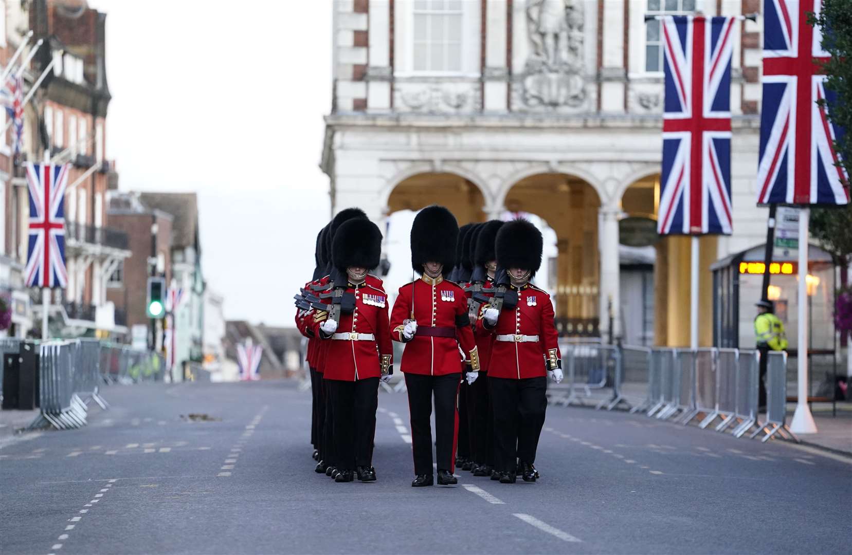 Coldstream Guards could be seen in the town (Andrew Matthews/PA)