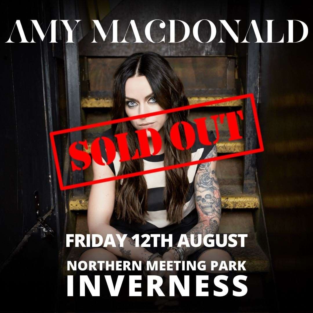 Amy MacDonald has sold out her Inverness gig at Northern Meeting Park next month