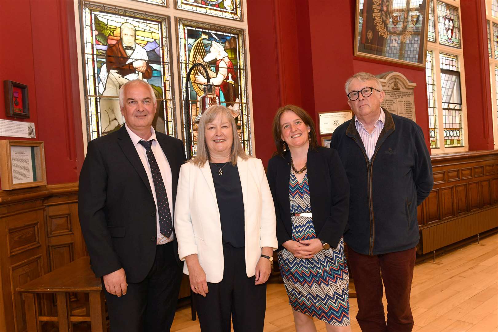 Highland Council leader Raymond Bremner, MSP Rhoda Grant MSP, MSP Maree Todd and MP Jamie Stone MP. Picture: Callum Mackay..