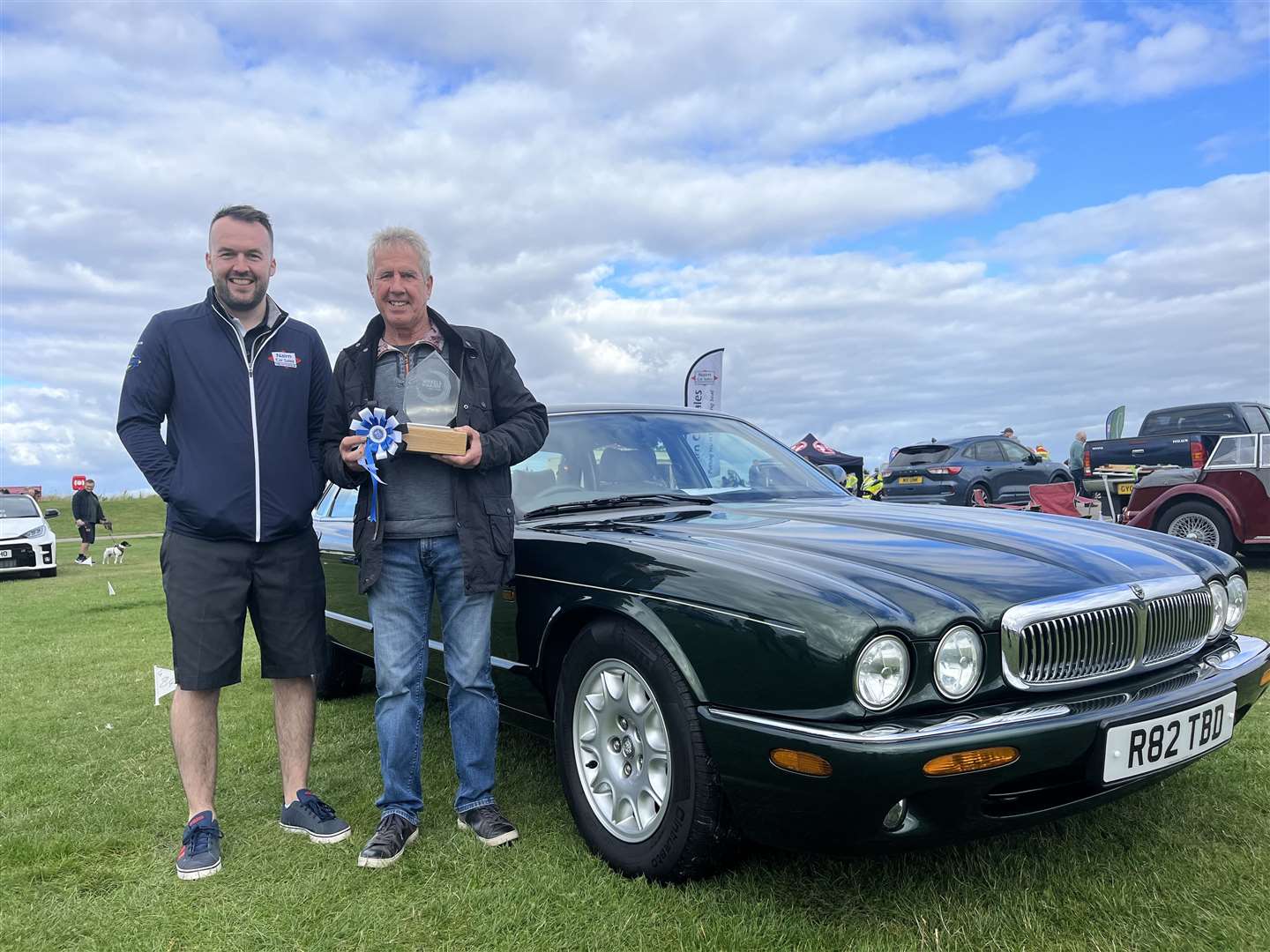 Overall winner of Wheels of Nairn was Charlie Campbell with his 1998 Jaguar XJ308. Dean Clark of Nairn Car Sales (event title sponsor) presented his prize.