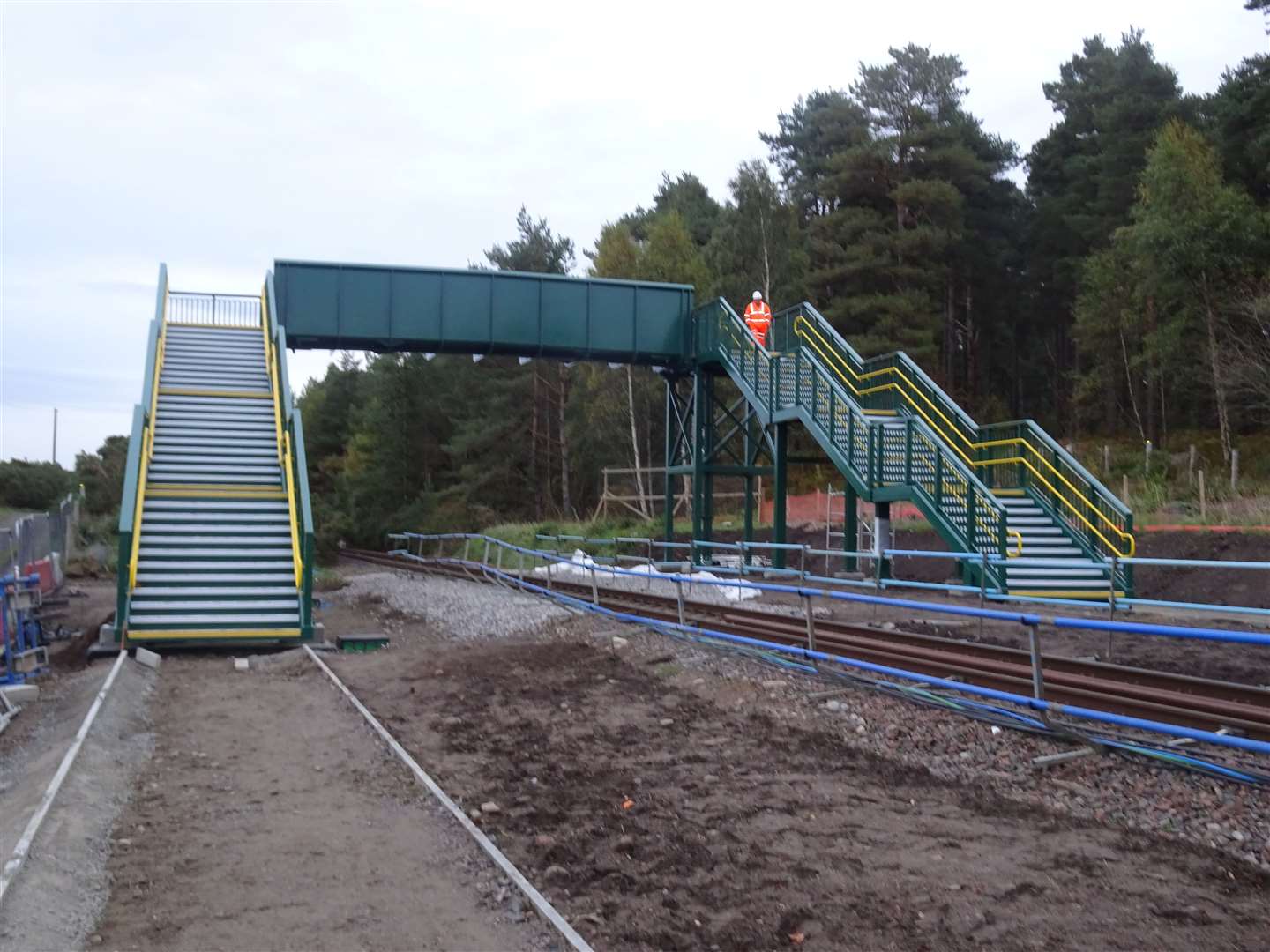A new footbridge and path has replaced the level crossing at Petty.