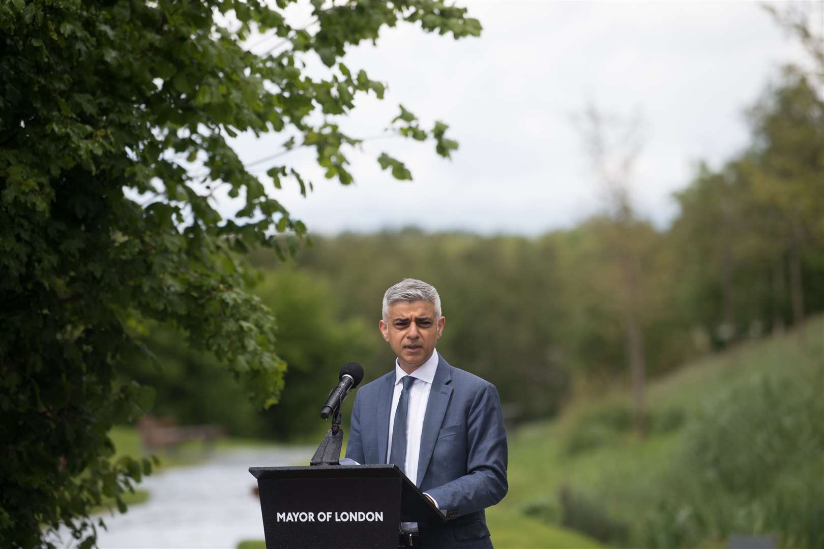 Mayor of London Sadiq Khan announces the opening of the Covid-19 memorial (Stefan Rousseau/PA)