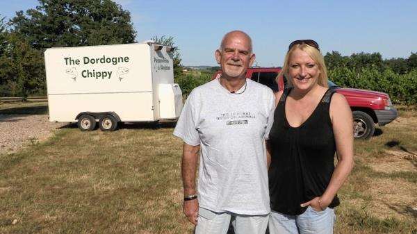 David and Helen Mansfield and their Dordogne Chippy in Little England.