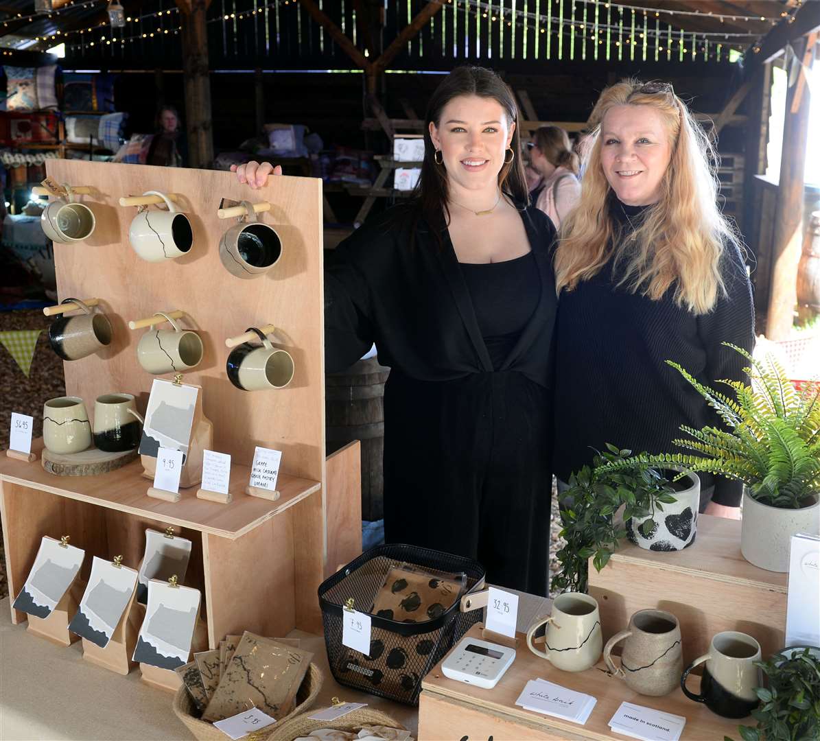 Kaytlin and Jackie Scott of White Brick who specialise in hand painted ceramics.
