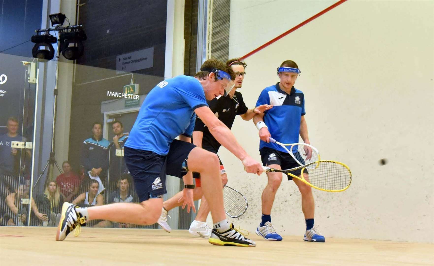 Alan Clyne and Greg Lobban in action.