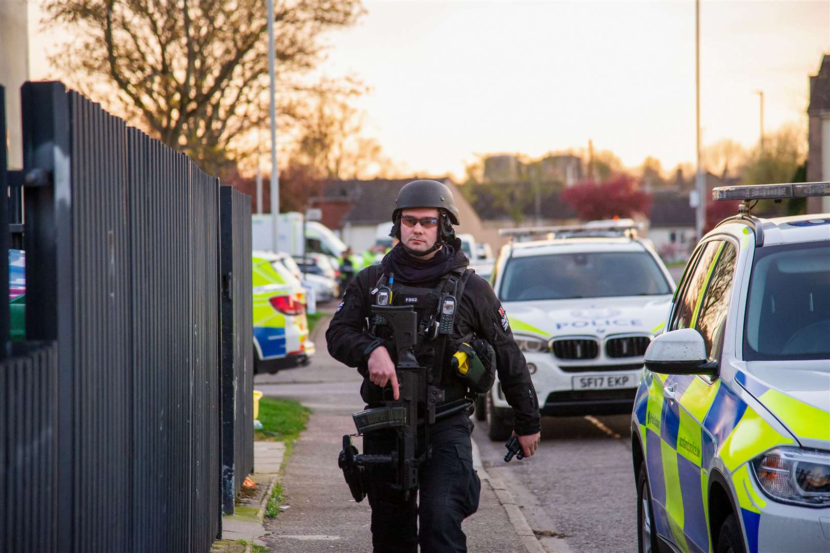 An armed police officer at an incident last year. Picture: Highland News & Media.