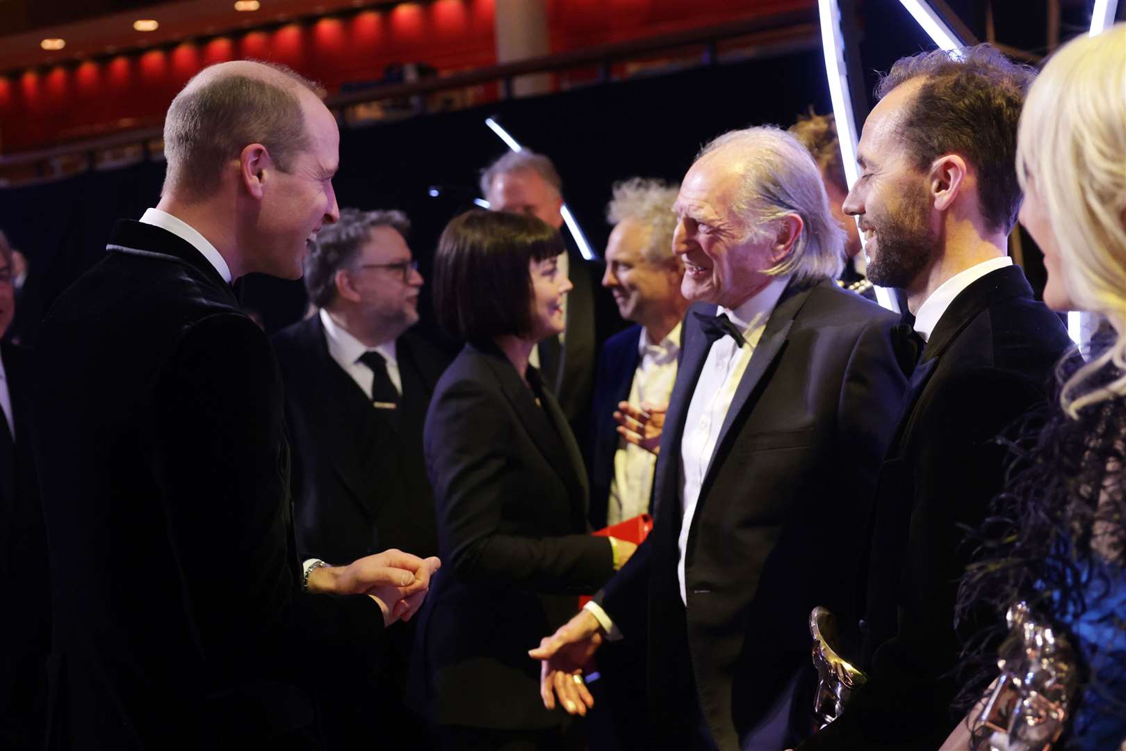 The Prince of Wales speaks to David Bradley (second right) (Chris Jackson/PA)