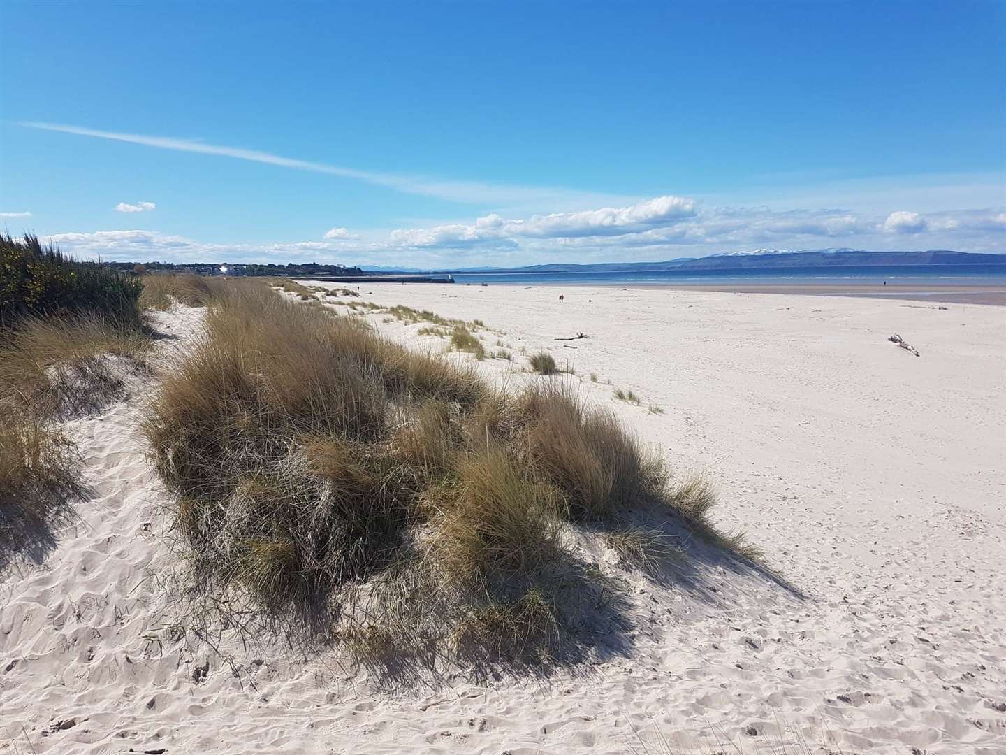 Sand dunes from the King’s Steps end of Nairn beach.