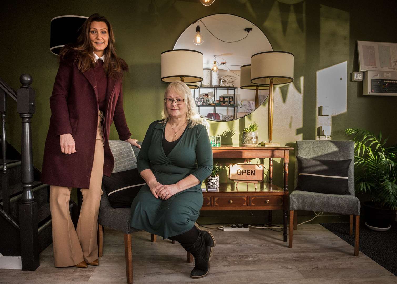 Interior designer Erica Morrison (left) teams up with Lucy Wagtail's Irene Massey to create a new line of upholstery fabrics.
