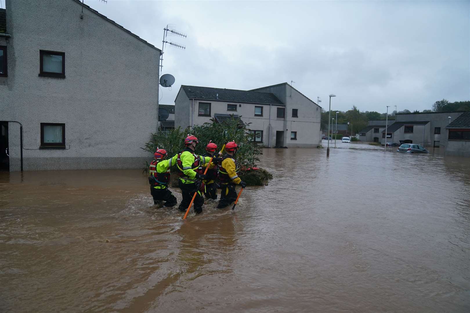 The street was inundated with water (Andrew Milligan/PA)