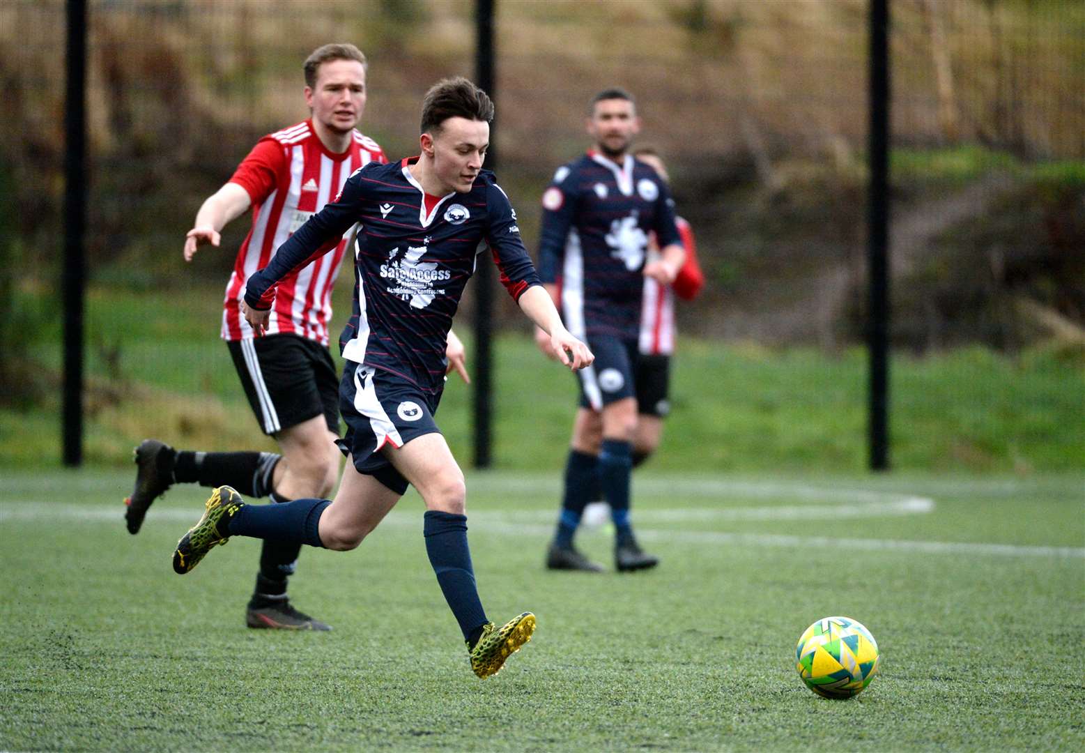 Inverness Athletic v St Duthus, North Caledonian Cup at Inverness Royal Academy: Dominic Macaulay, Inverness Athletic. Picture: James Mackenzie.