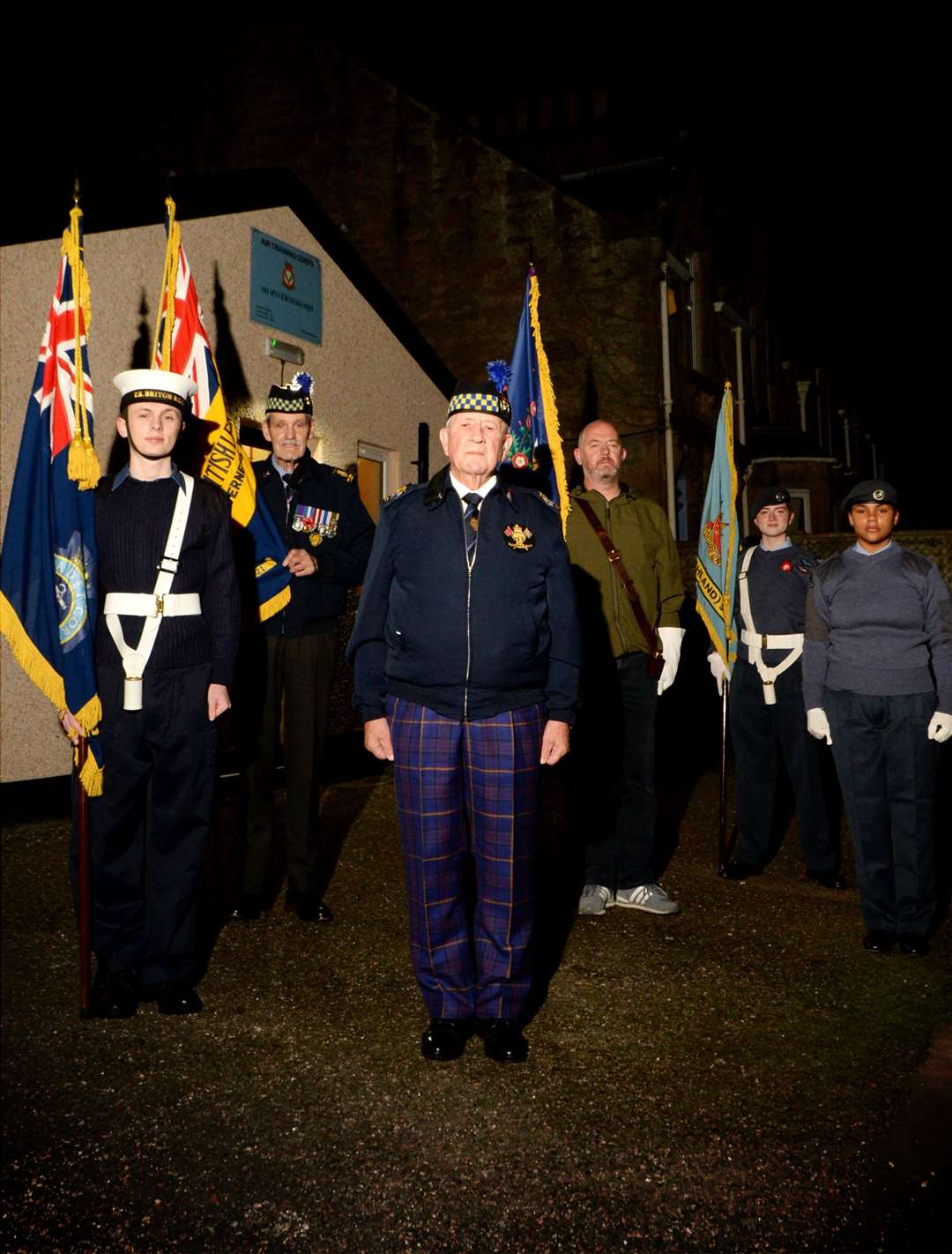 Members of the Inverness RBLS and cadets prepare for Remembrance Sunday.