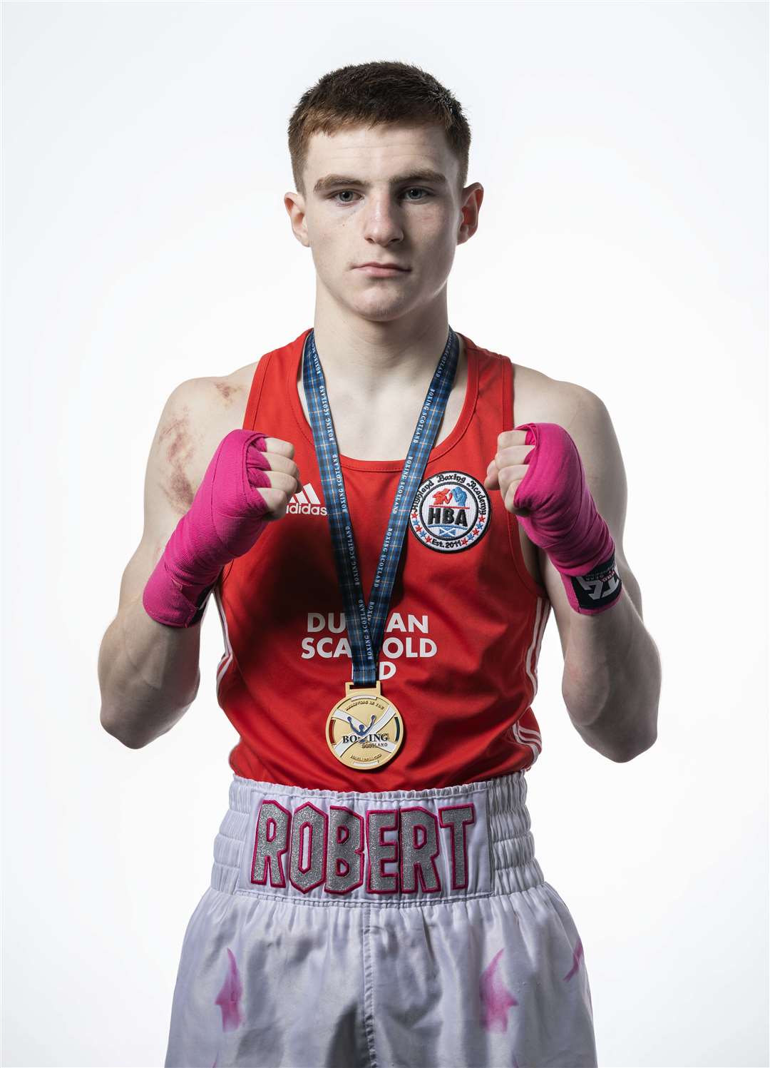 Robert Stewart won Highland Boxing Academy's first title of 2024 at the National Development Championships.