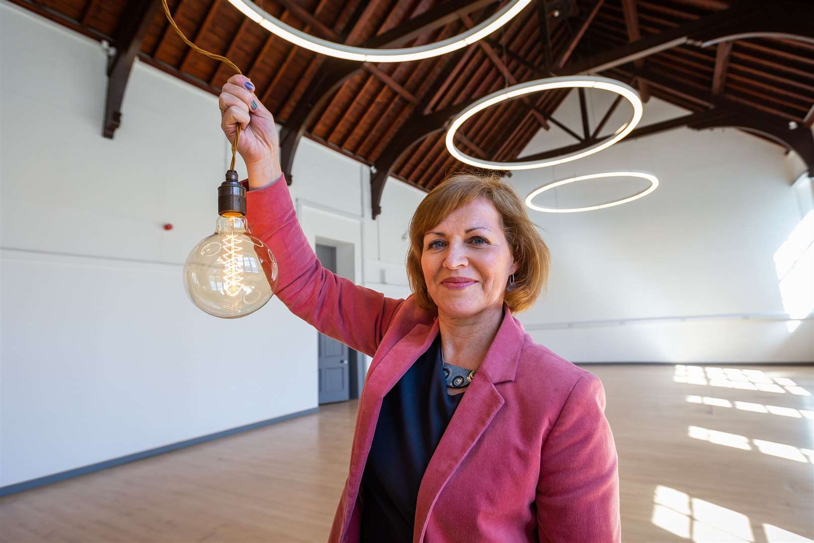 Audrey Carlin, Wasps Chief Executive, in Inverness's Creative Academy launching the Shine A Light campaign.