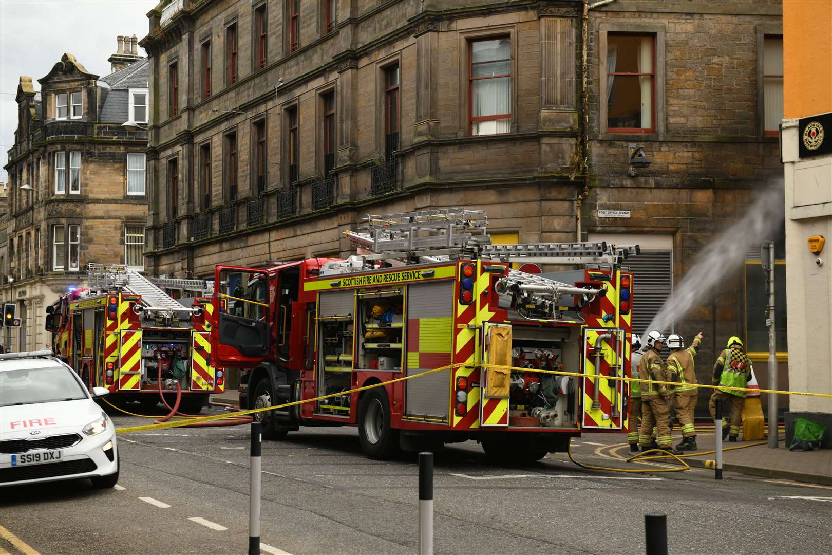 The Fire Services parked on Academy Street. Picture: James Mackenzie.