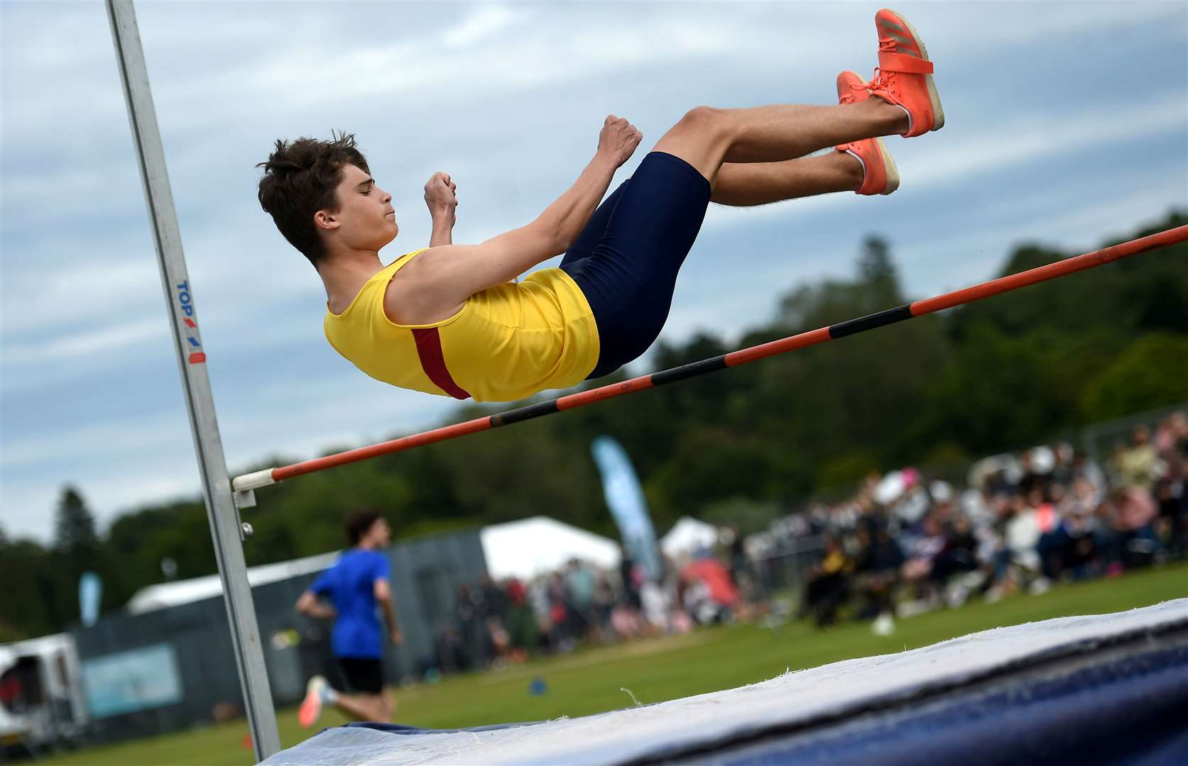 Senior men's high jumper, Aaron Kerr.  Photo: Callum Mackay.
