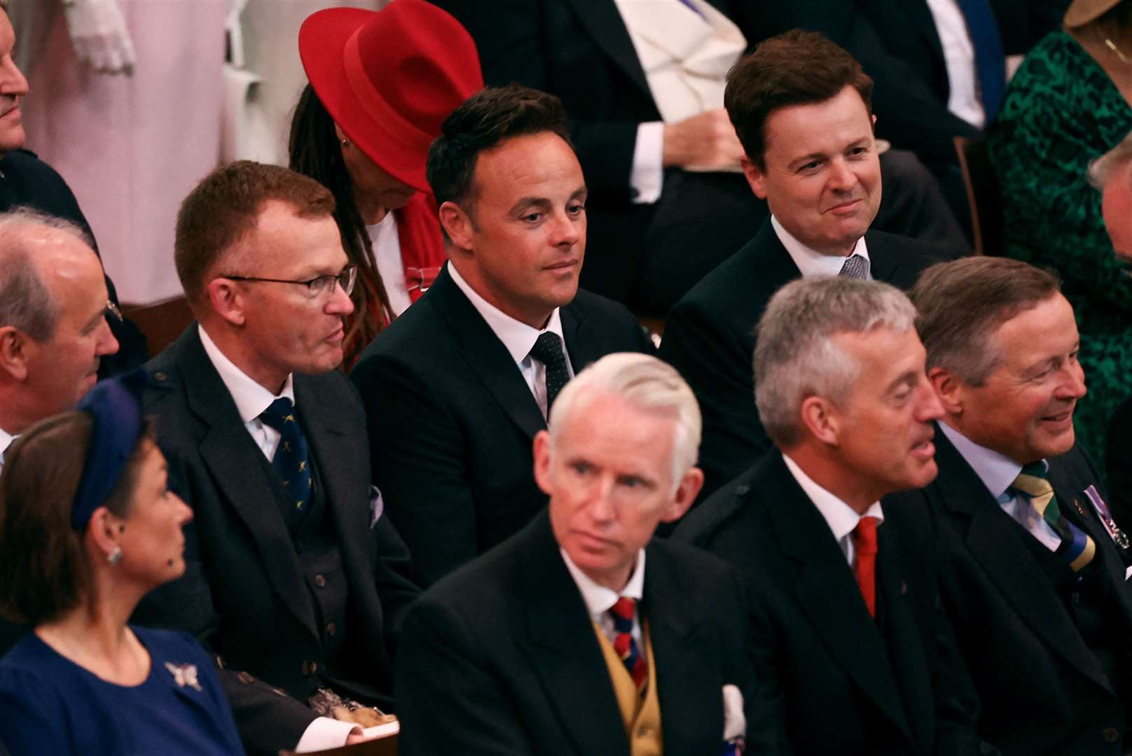 Anthony McPartlin and Declan Donnelly in the pews ahead of the coronation (Phil Noble/PA)