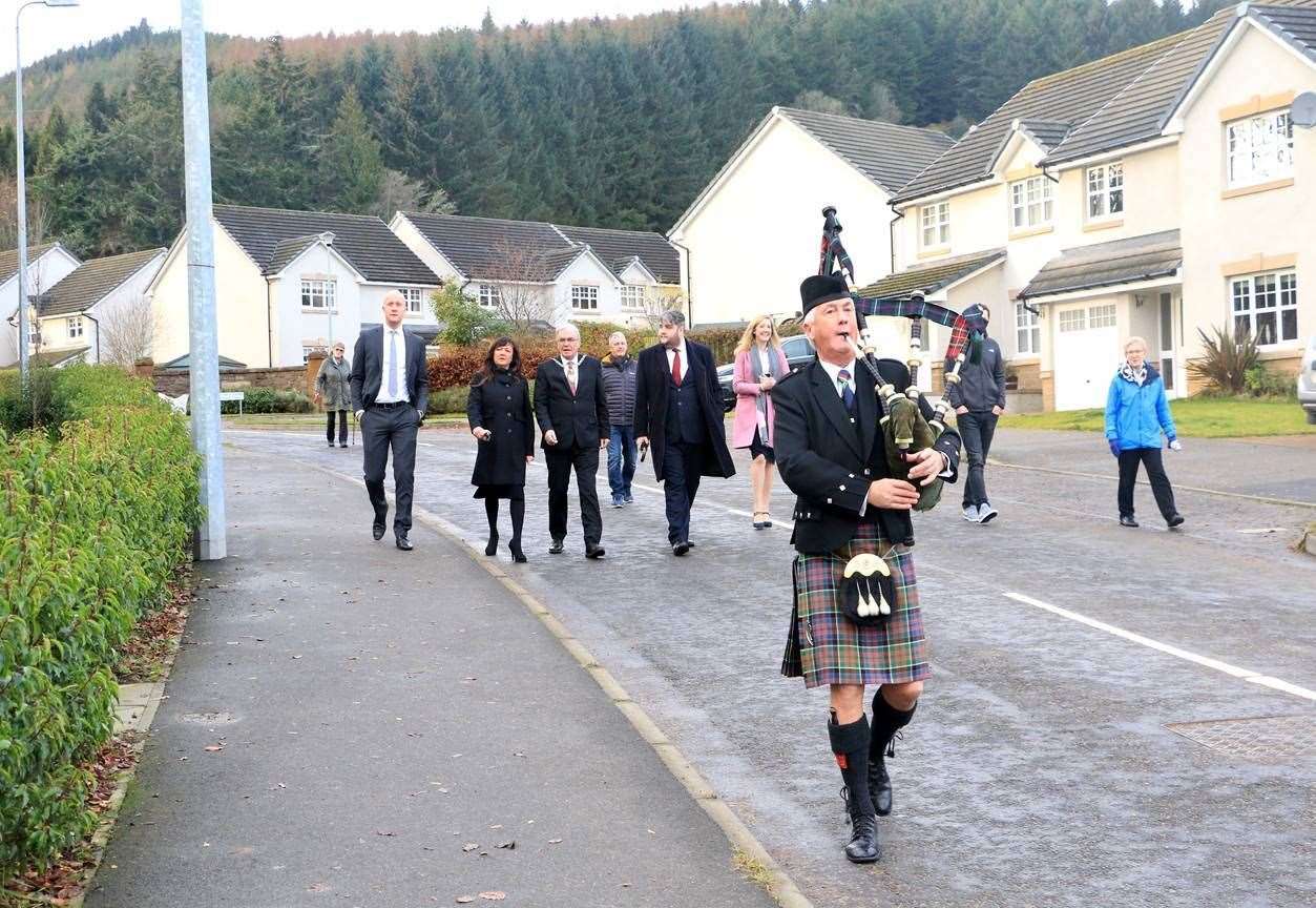 The new access road at Westercraigs is officially opened.