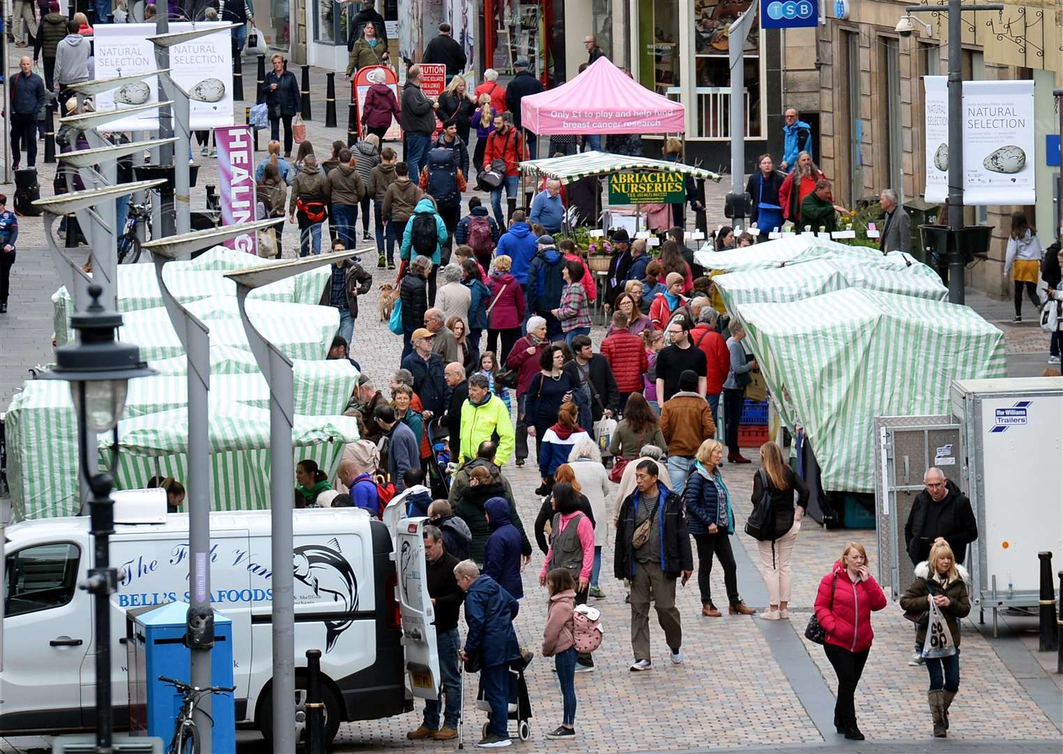 The Farmers Market is always a popular draw in Inverness High Street.
