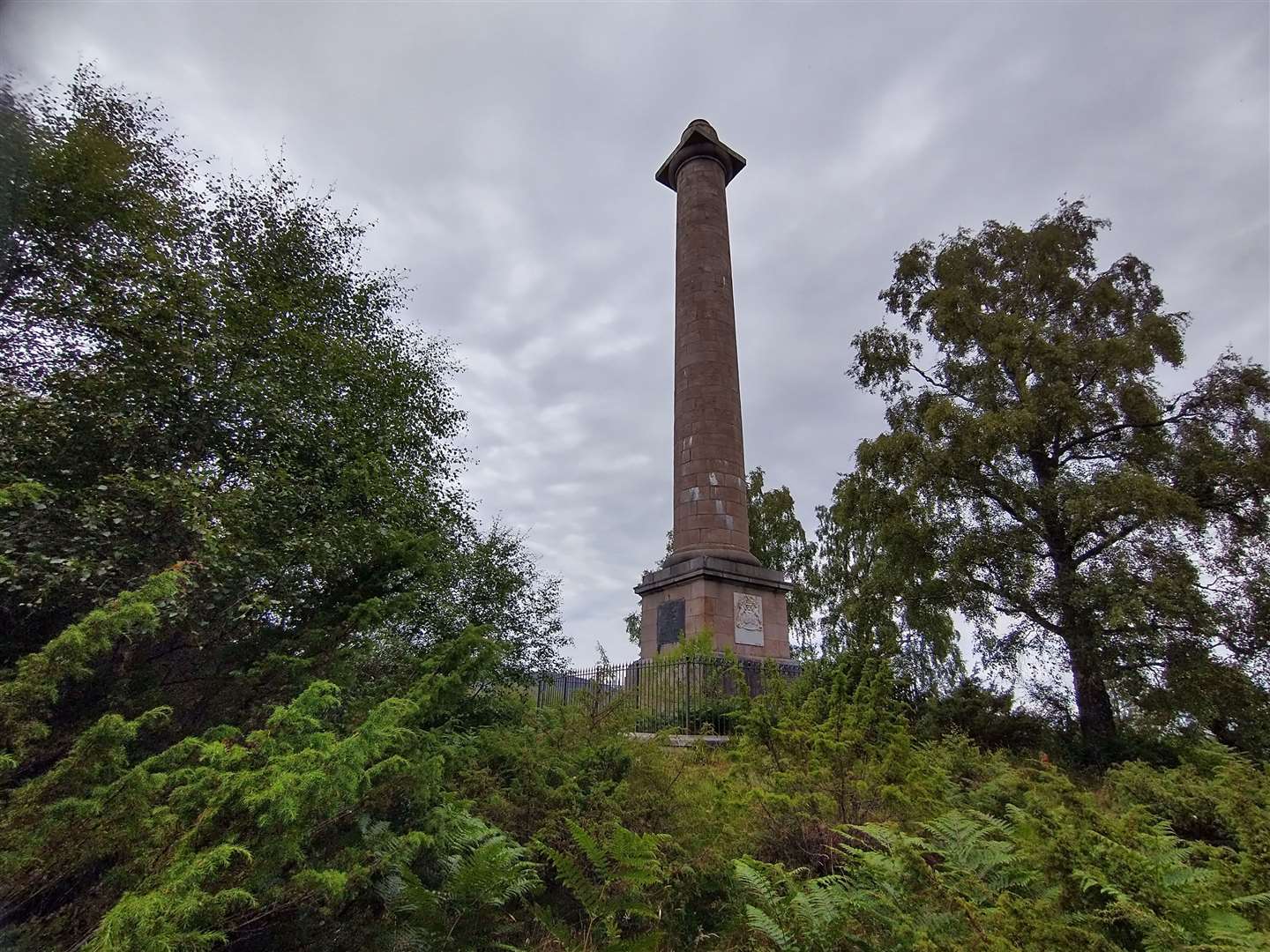 The Duke of Gordon's Monument at the top of the hill.