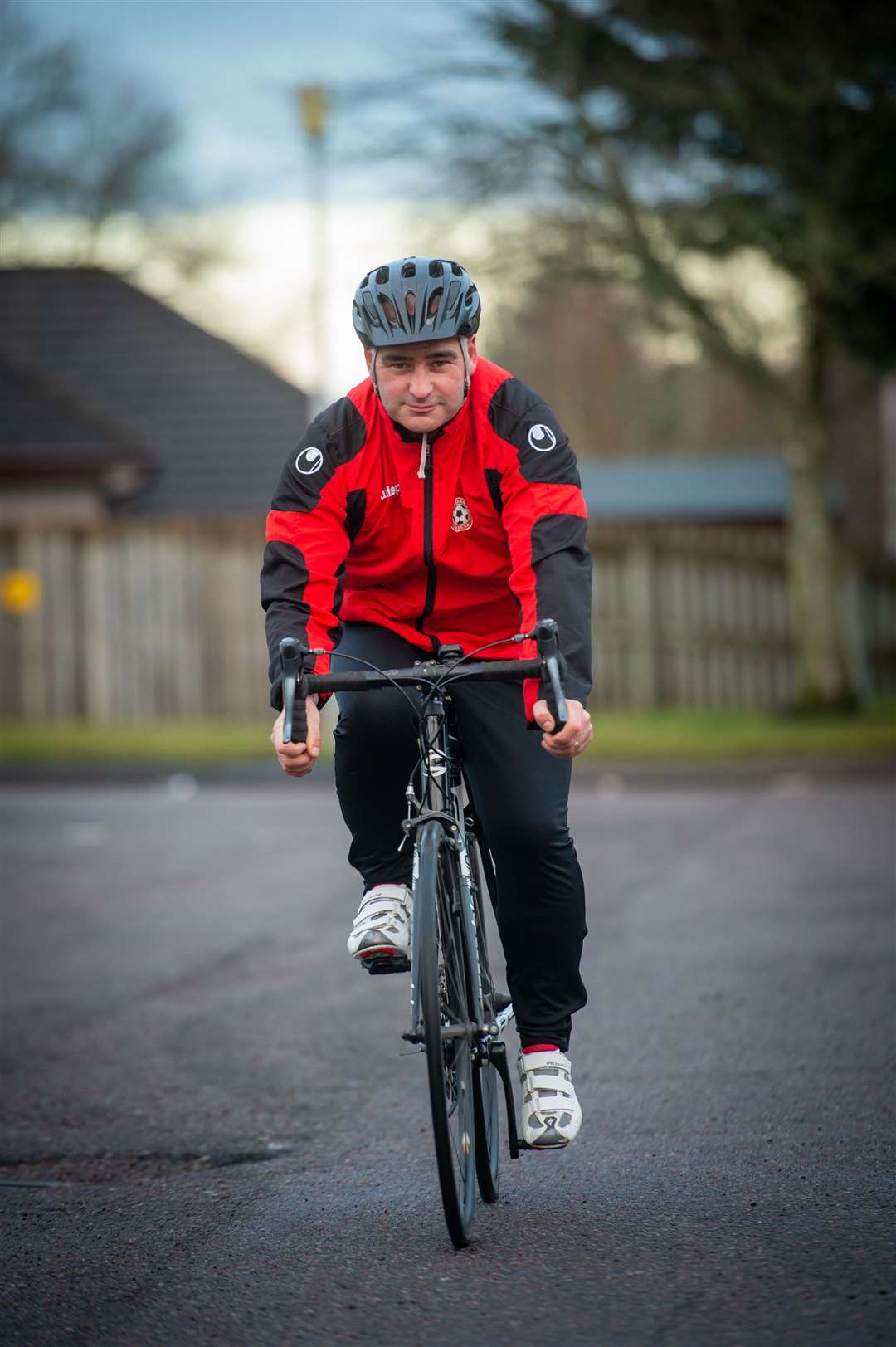 John Mackinnon cycled indoors and outdoors the equivalent of Inverness to Portugal for Balloan FC and Dementia UK. Picture: Callum Mackay.