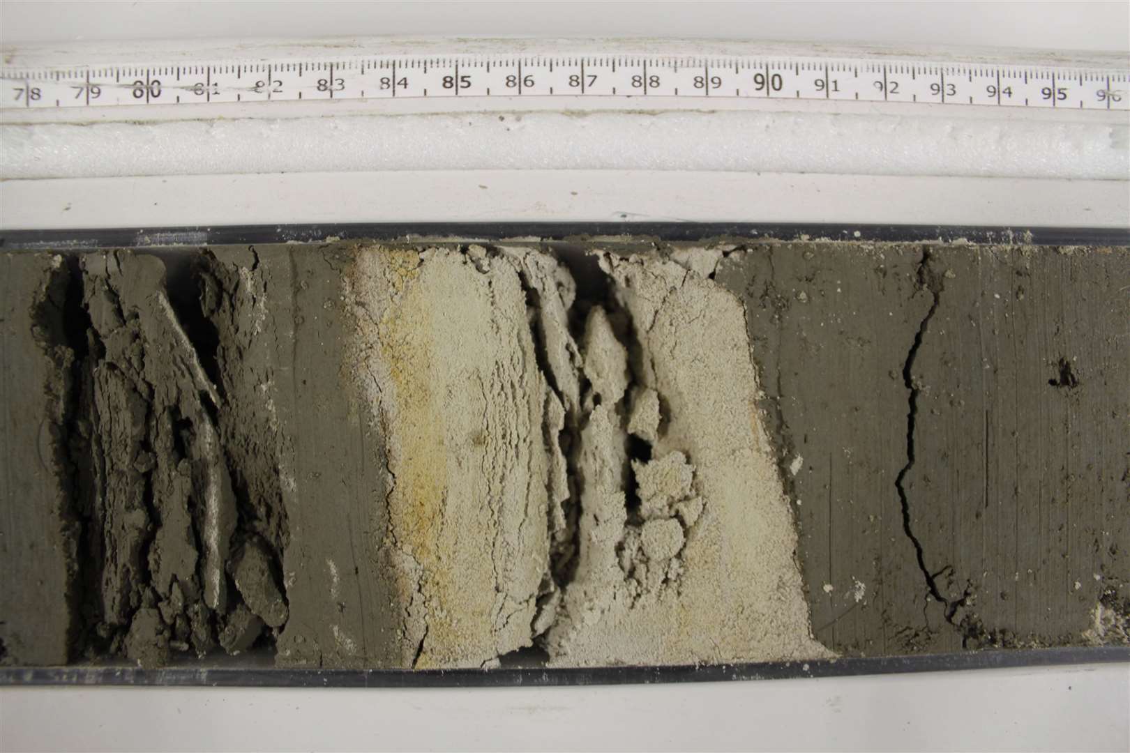 Volcanic ash layers from the Bering Sea (Dr Tom Gernon/University of Southampton/PA)