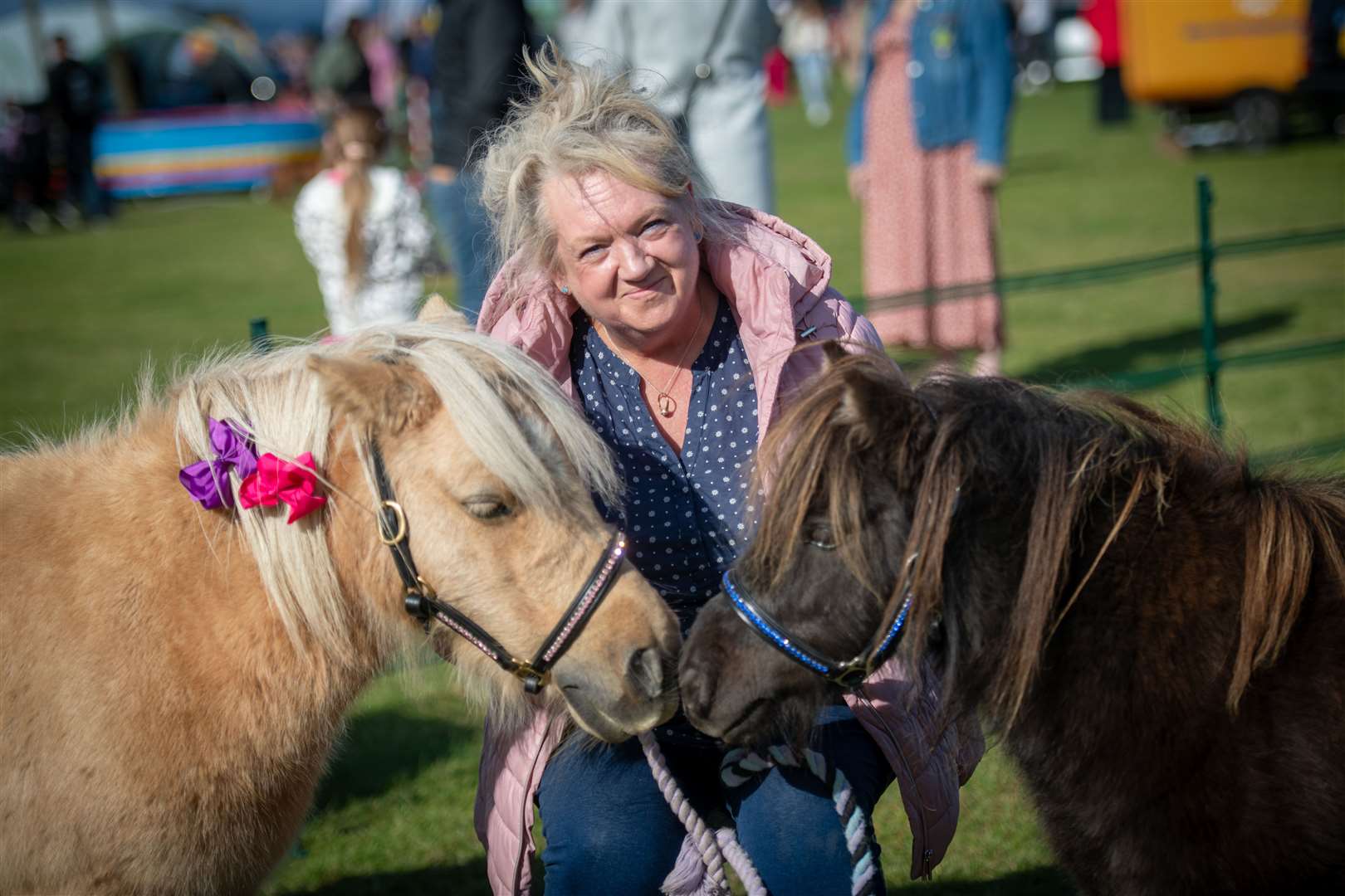 Lynda Fraser with Opal and Chester at the 2023 Wheels of Nairn event. Picture: Callum Mackay