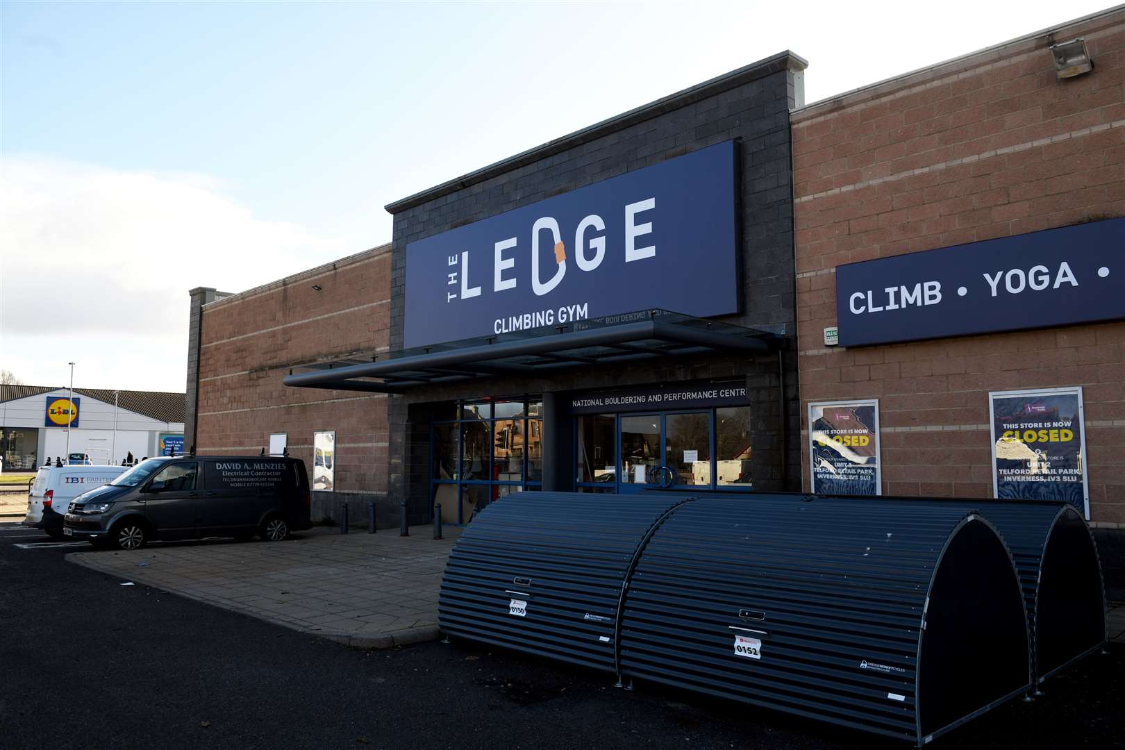 A visible sign that The Ledge Climbing Gym in Inverness is drawing closer.