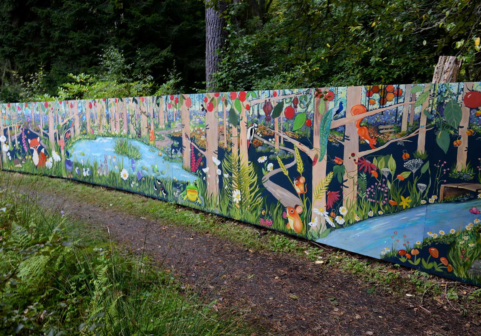 Dunain Woods mural by artists Susan McCreevy and Heather Afrin. Picture: Gary Anthony