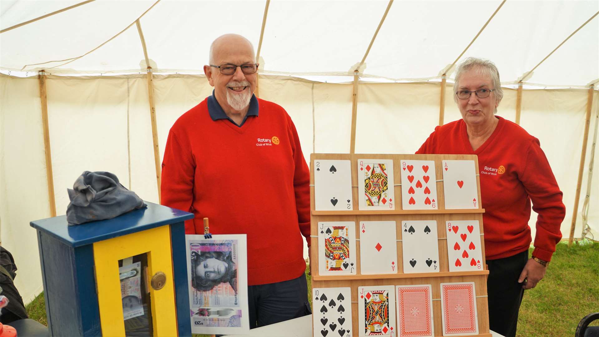 Sandy and Susan Manson run a stall for Wick Rotary Club. Picture: DGS