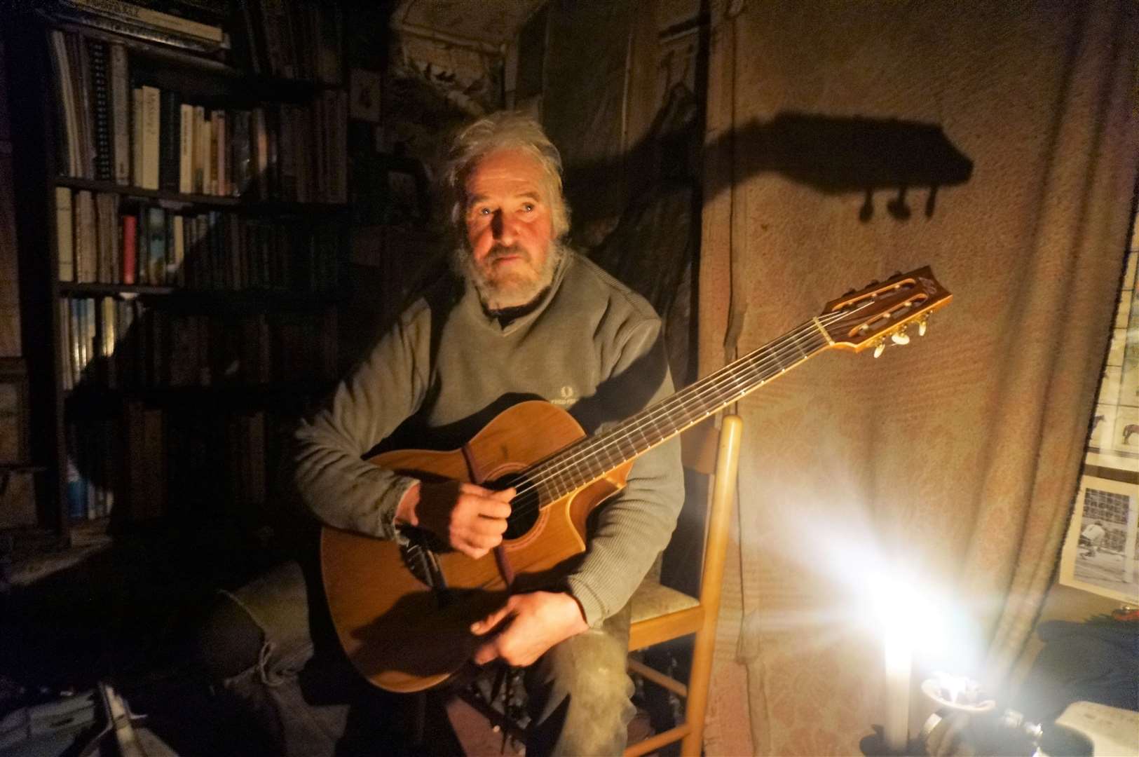 Marcus composes his own songs and describes himself as a very spiritual man. He regularly busks in Dornoch, Wick and Thurso. Picture: DGS