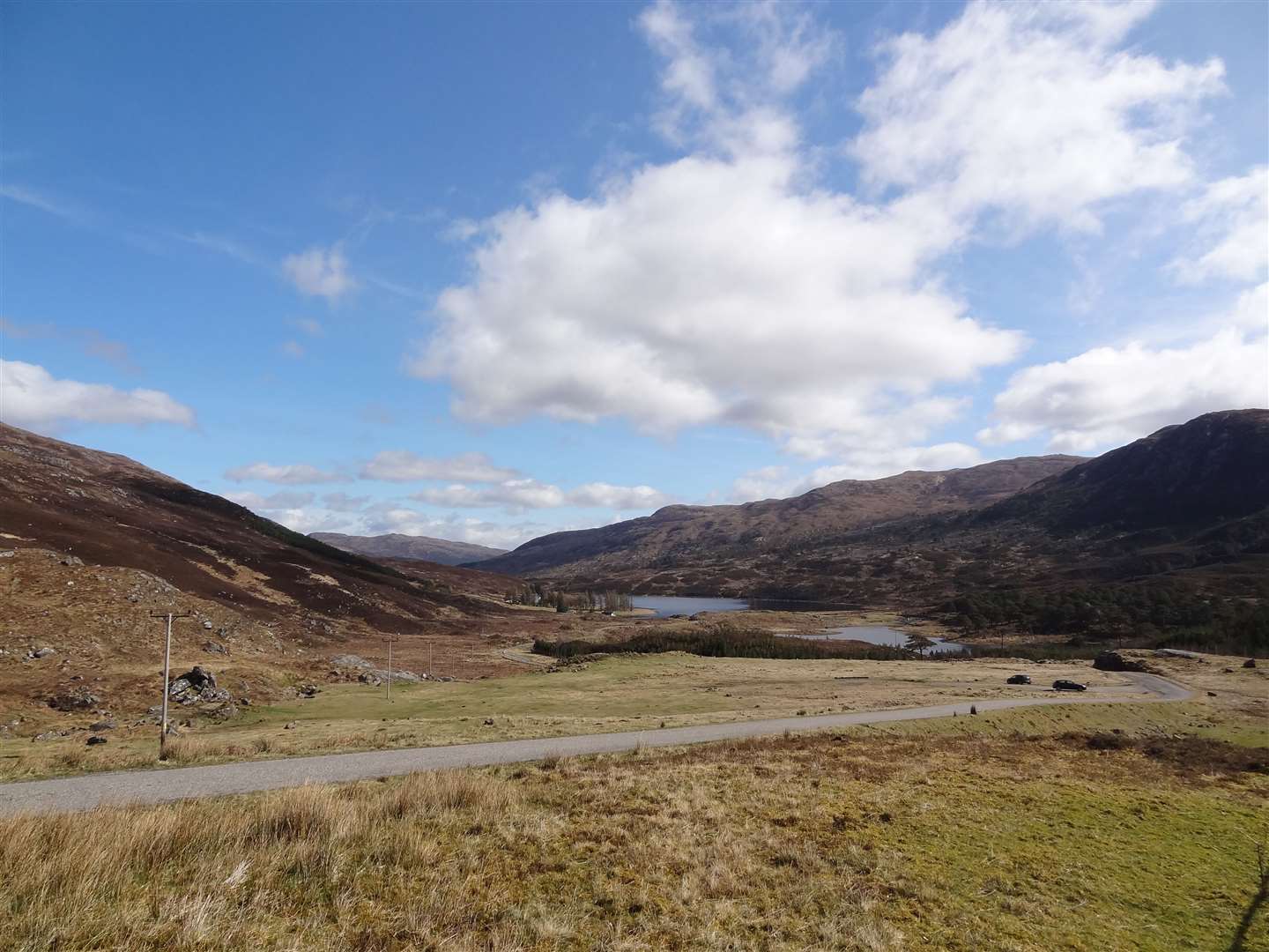 The walker was found 'safe and well' in the Mullardoch area, pictured.