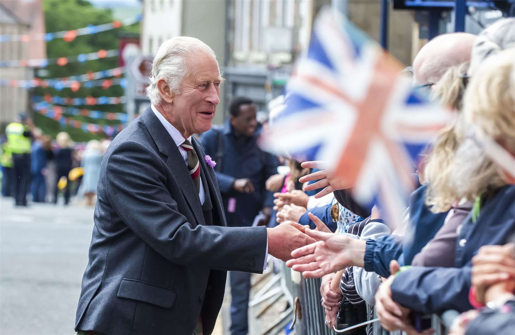 The King spent time greeting well-wishers (Lisa Ferguson/PA)