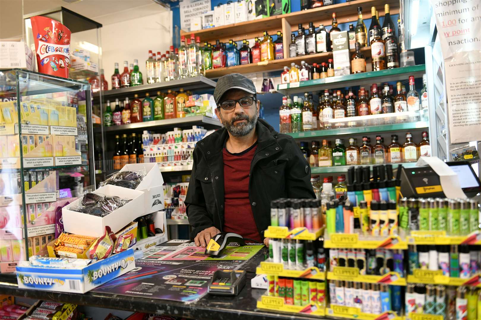 Munawar Ahmad (55), who owns the Station News at Inverness Bus Station, said he is concerned by the increase of antisocial behaviour in his shop. Picture: Callum Mackay.