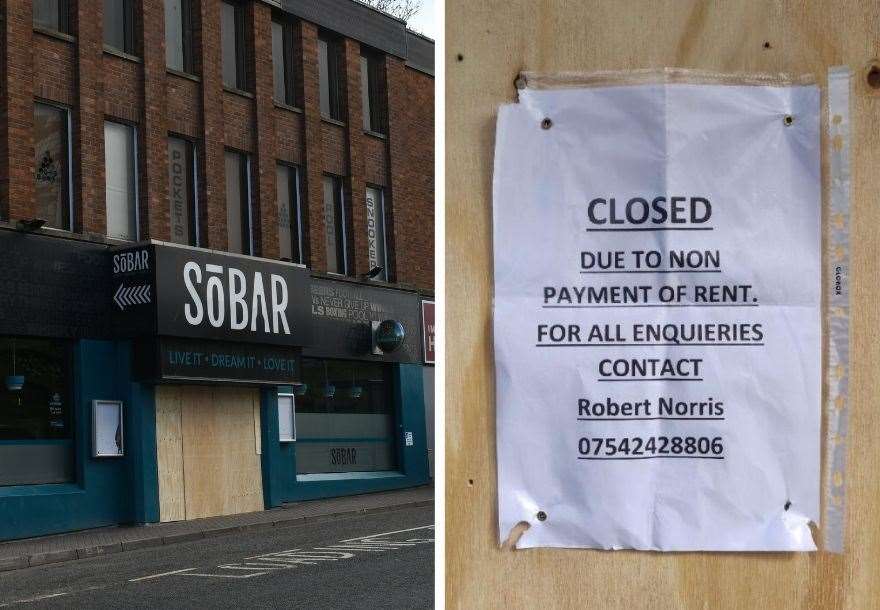 SoBar has been boarded up, with a notice from the landlords blaming a failure to pay rent.
