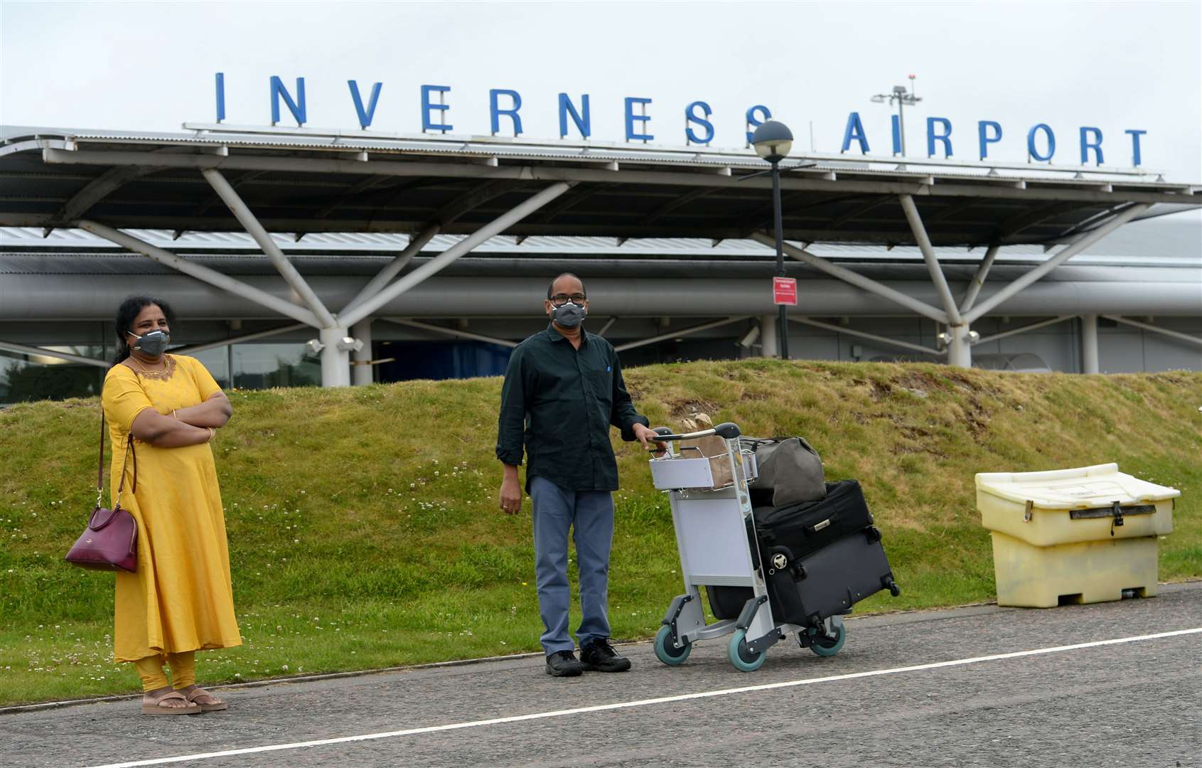 Passengers at Inverness Airport.