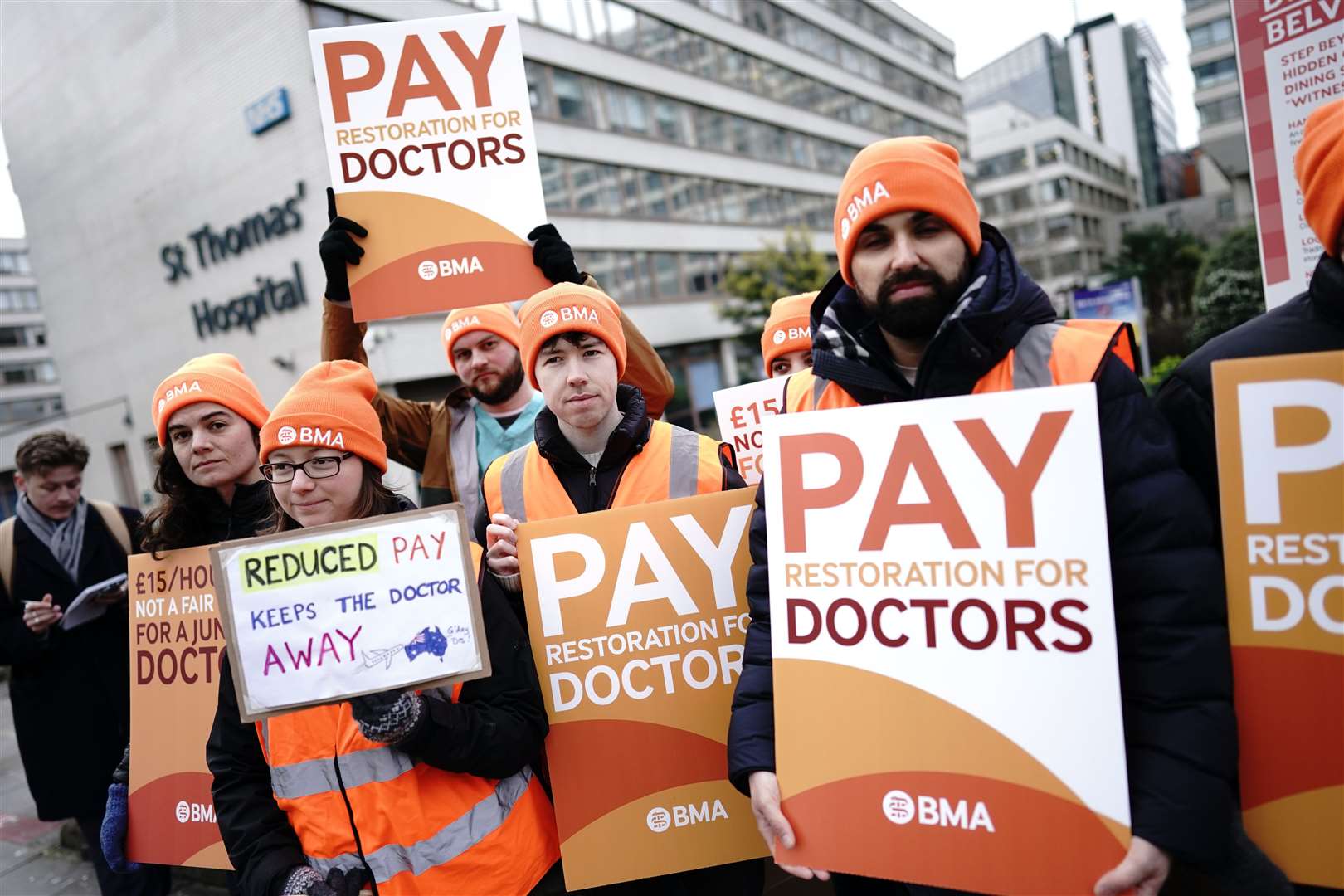 The latest strike by junior doctors – from February 24 to 28 – led to 91,048 appointments, operations and procedures being postponed (Aaron Chown/PA)