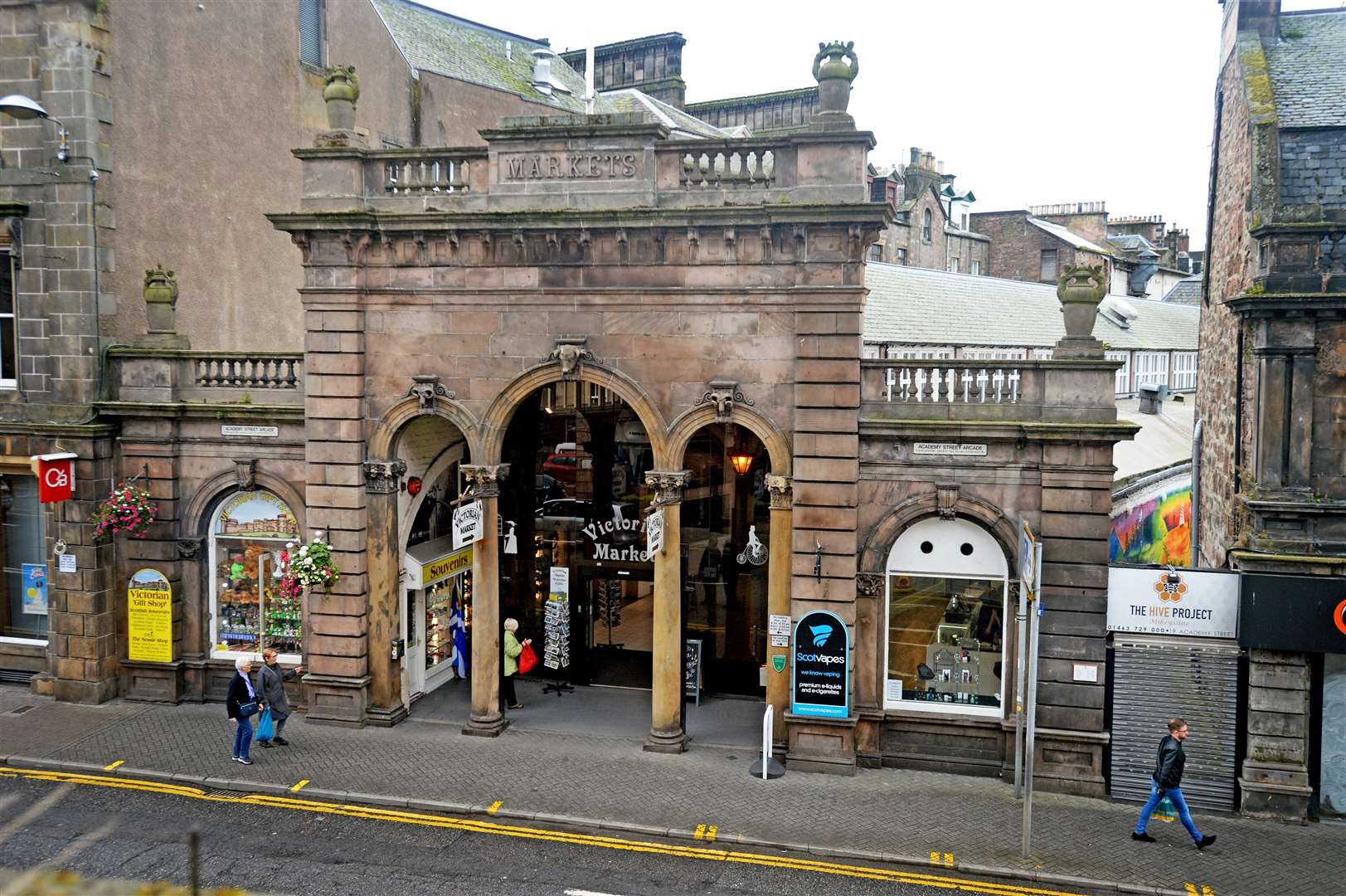 One of the entrances to the Victorian Market.