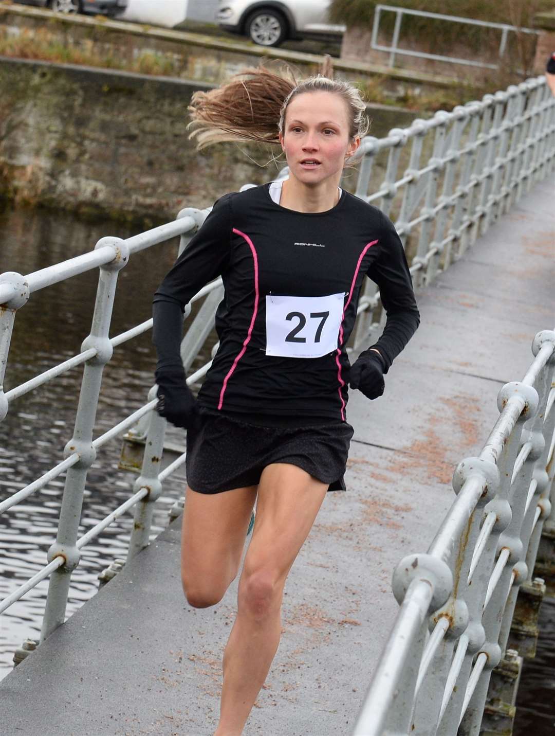 Nairn Turkey Trot 2019..First woman home is Jenny Bannerman...Picture: Gary Anthony..