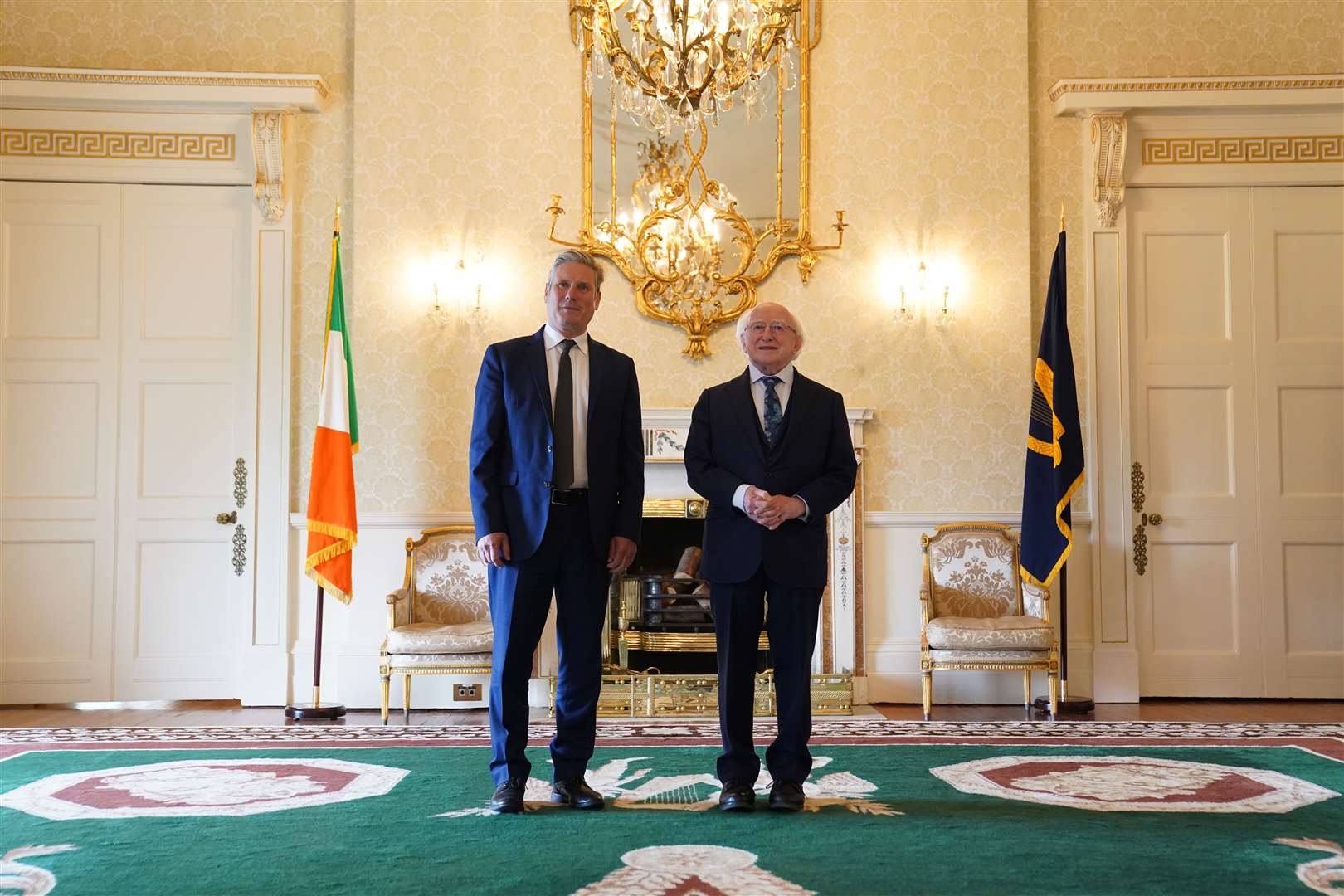 Labour leader Sir Keir Starmer meets President Michael D Higgins in Aras An Uachtarain during his visit to Dublin (Stefan Rousseau/PA)