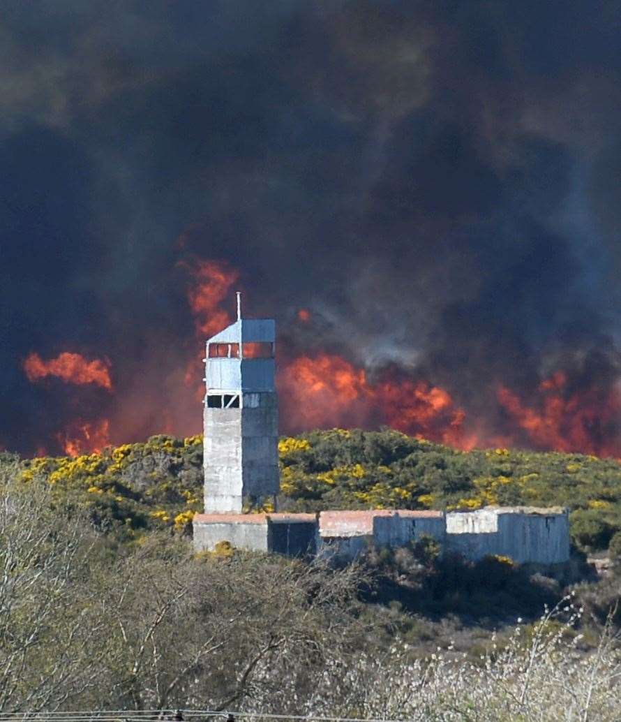 Gorse fire at firing range Fort George..Picture: Gary Anthony..