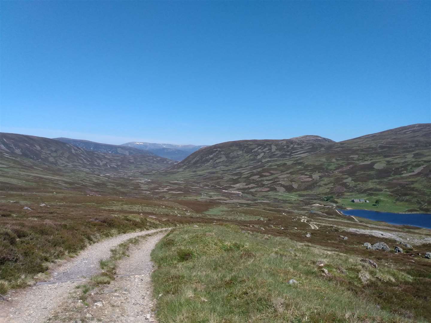 Looking back down Glen Callater.