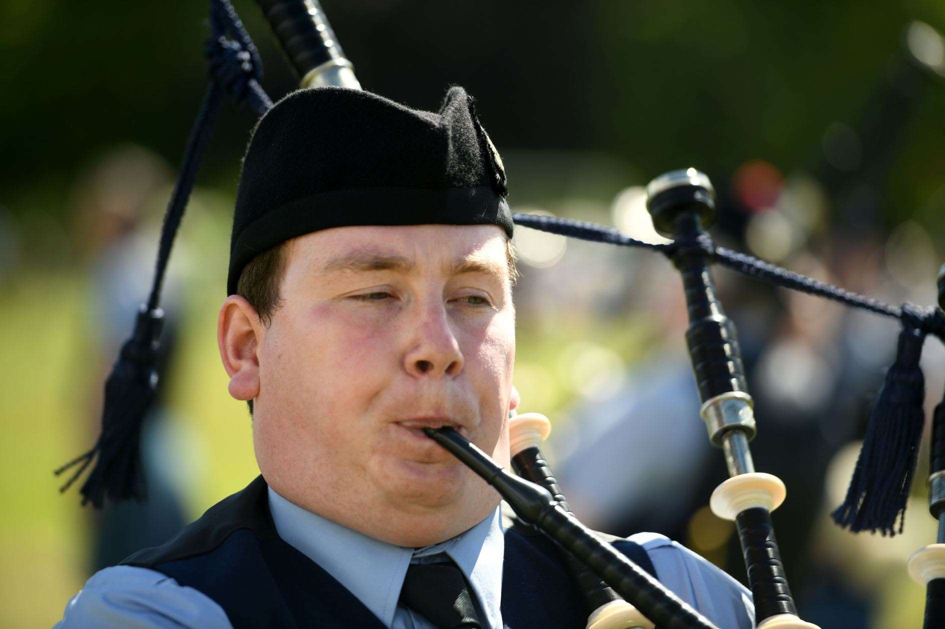 RAF Lossiemouth piper. Picture: James Mackenzie.